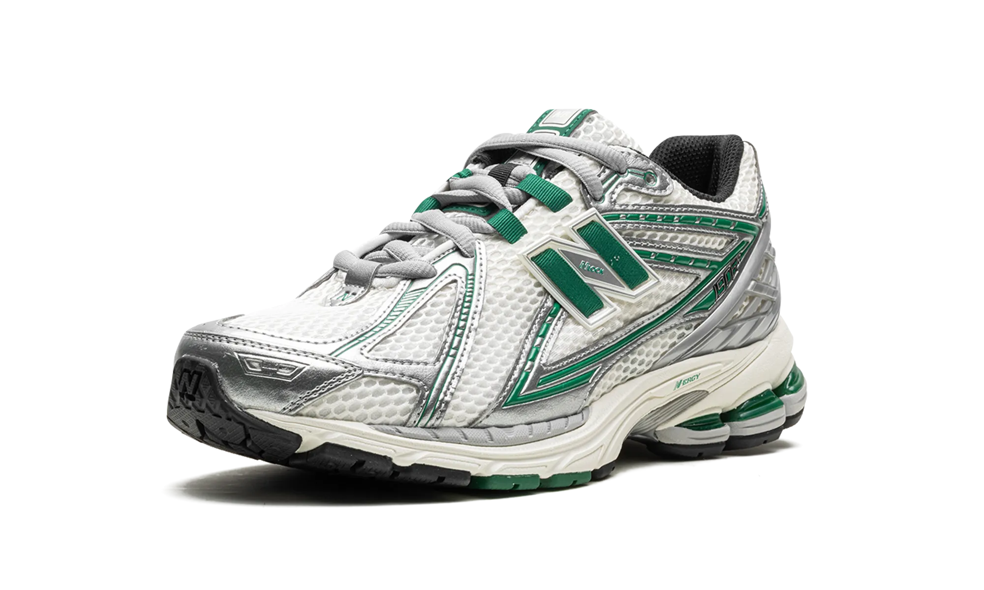 breathable - upper - feature shoes running in stadium 1906R "White Silver Green"