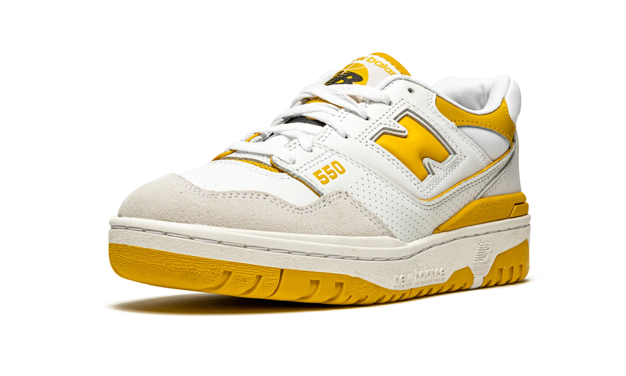 550 "Varsity Gold" running in a cross - country meet shoes