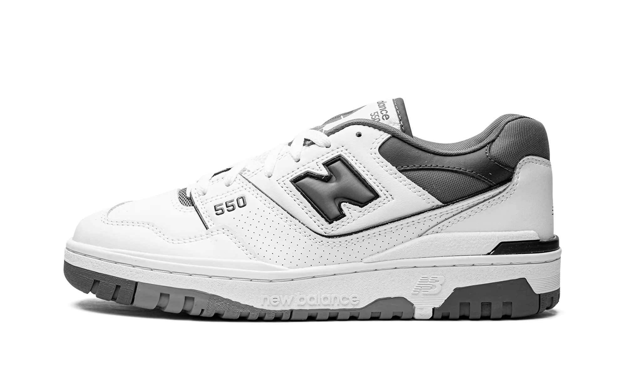 550 "White / Grey" running in a volleyball court area shoes stress - relief running shoe motivation