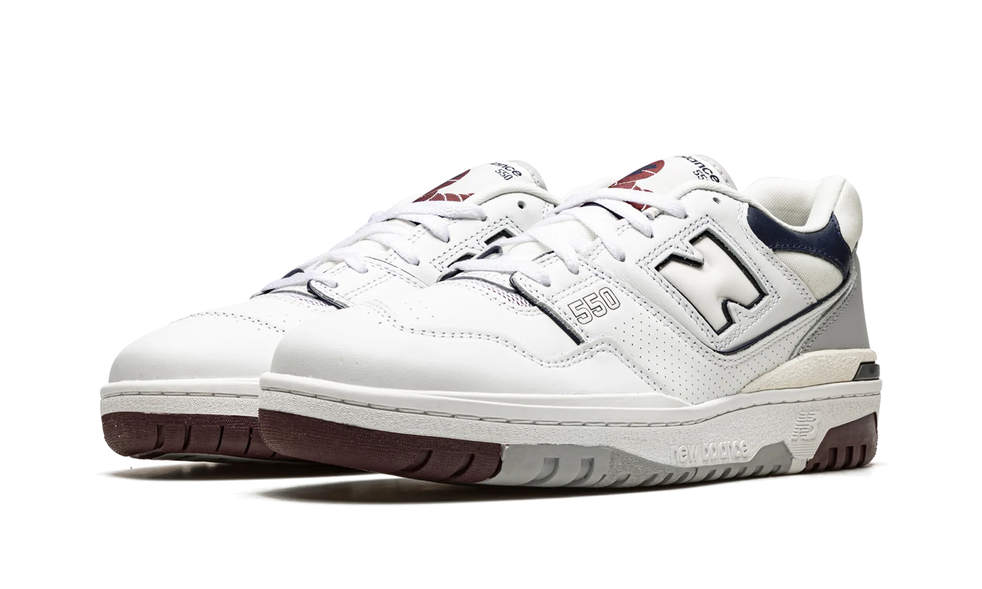 logo - appliqued shoes 550 "White / Indigo / Burgundy"