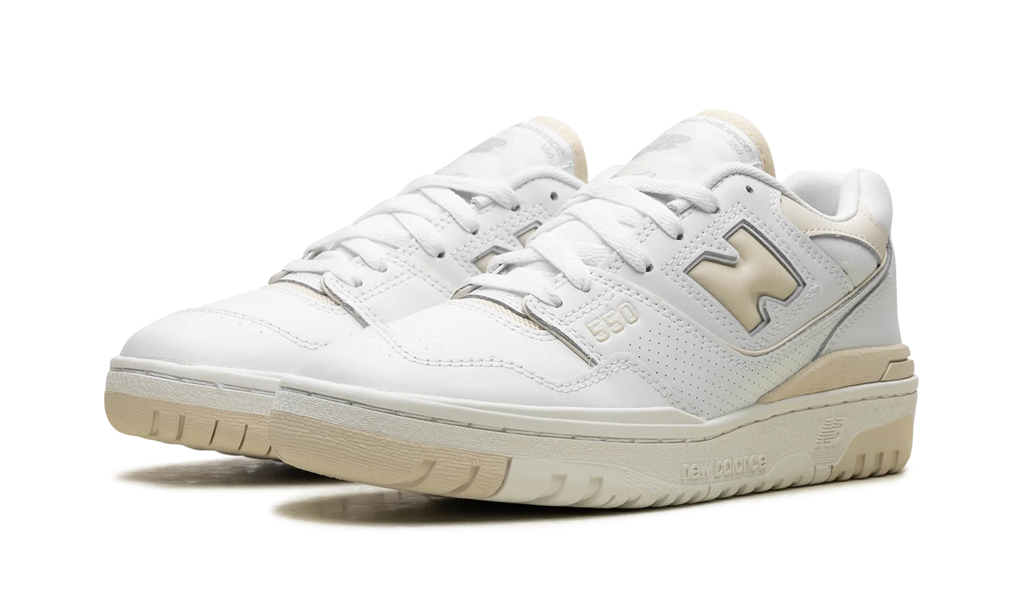 logo - embroidered shoes 550 WMNS "White / Linen"