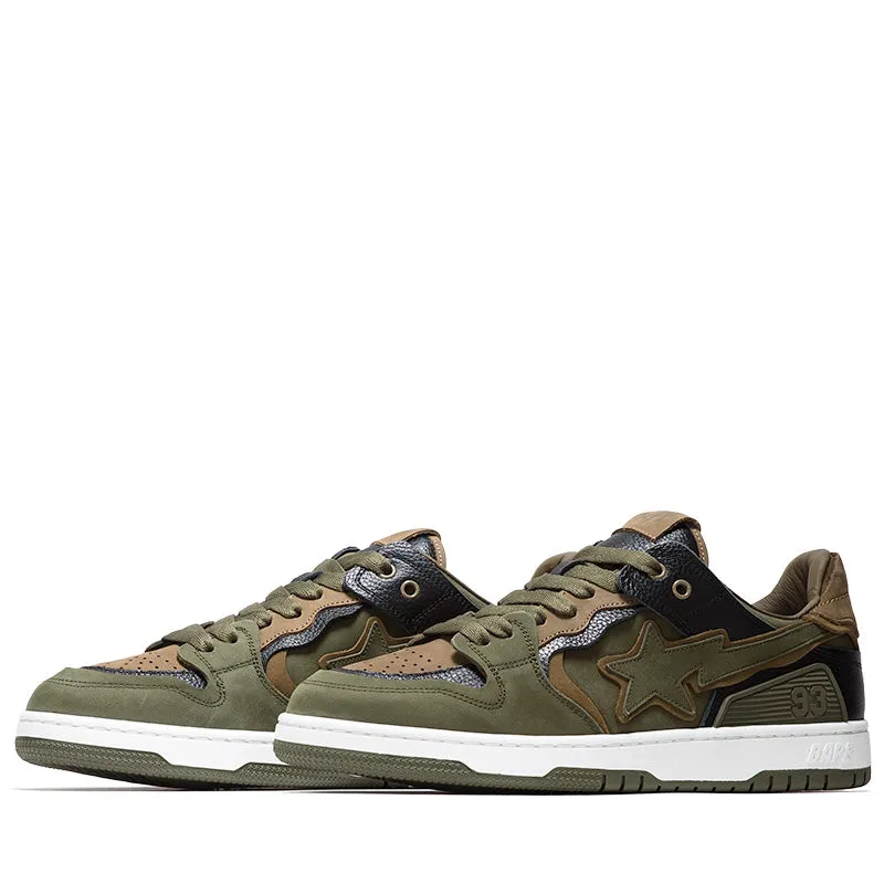 A Bathing Ape Sk8 Sta #6 M1 - Olive Drab Walk Tech Smooth Lining