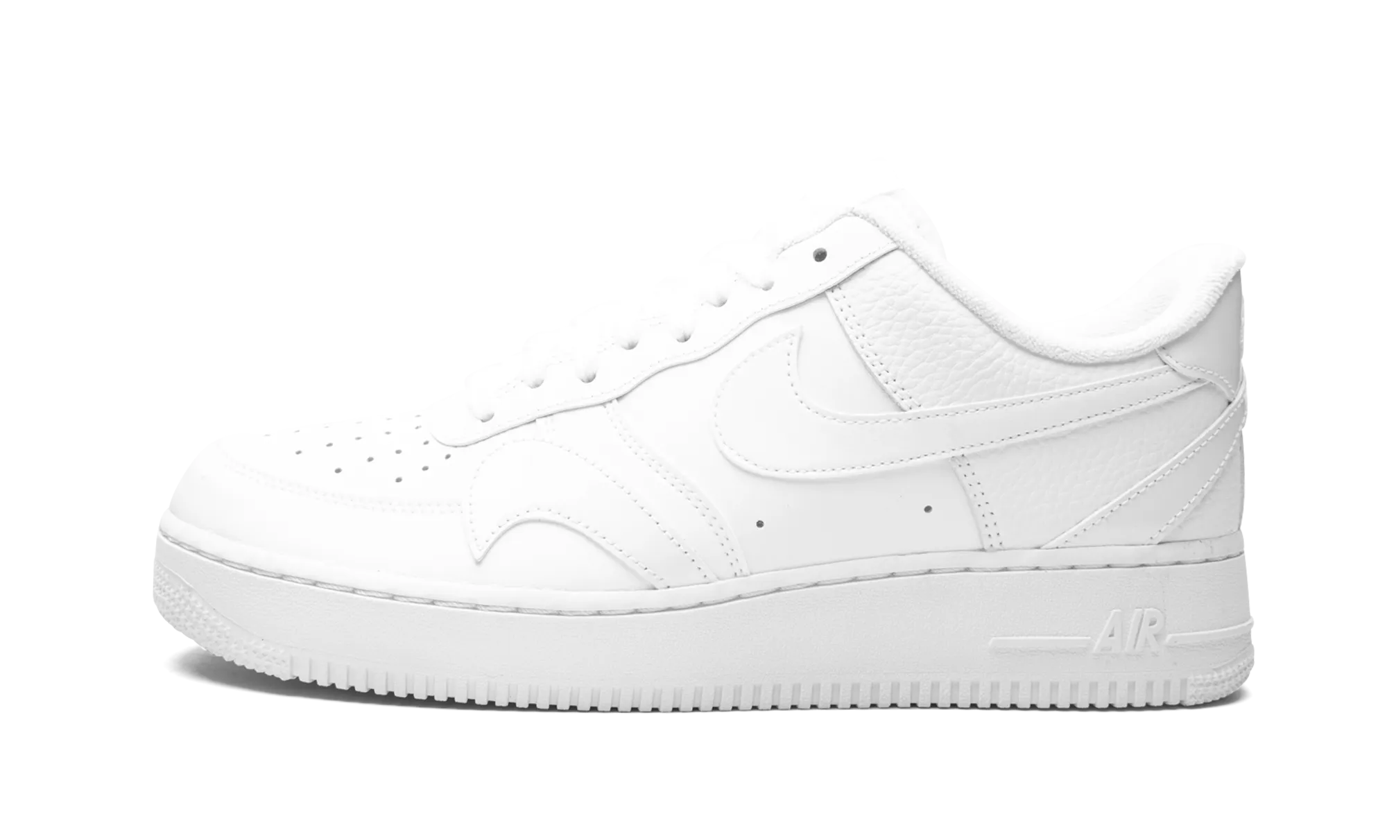 Sleek Edge Comfort Fit System Air Force 1 '07 LV8 "Misplaced Swoosh - Triple White"