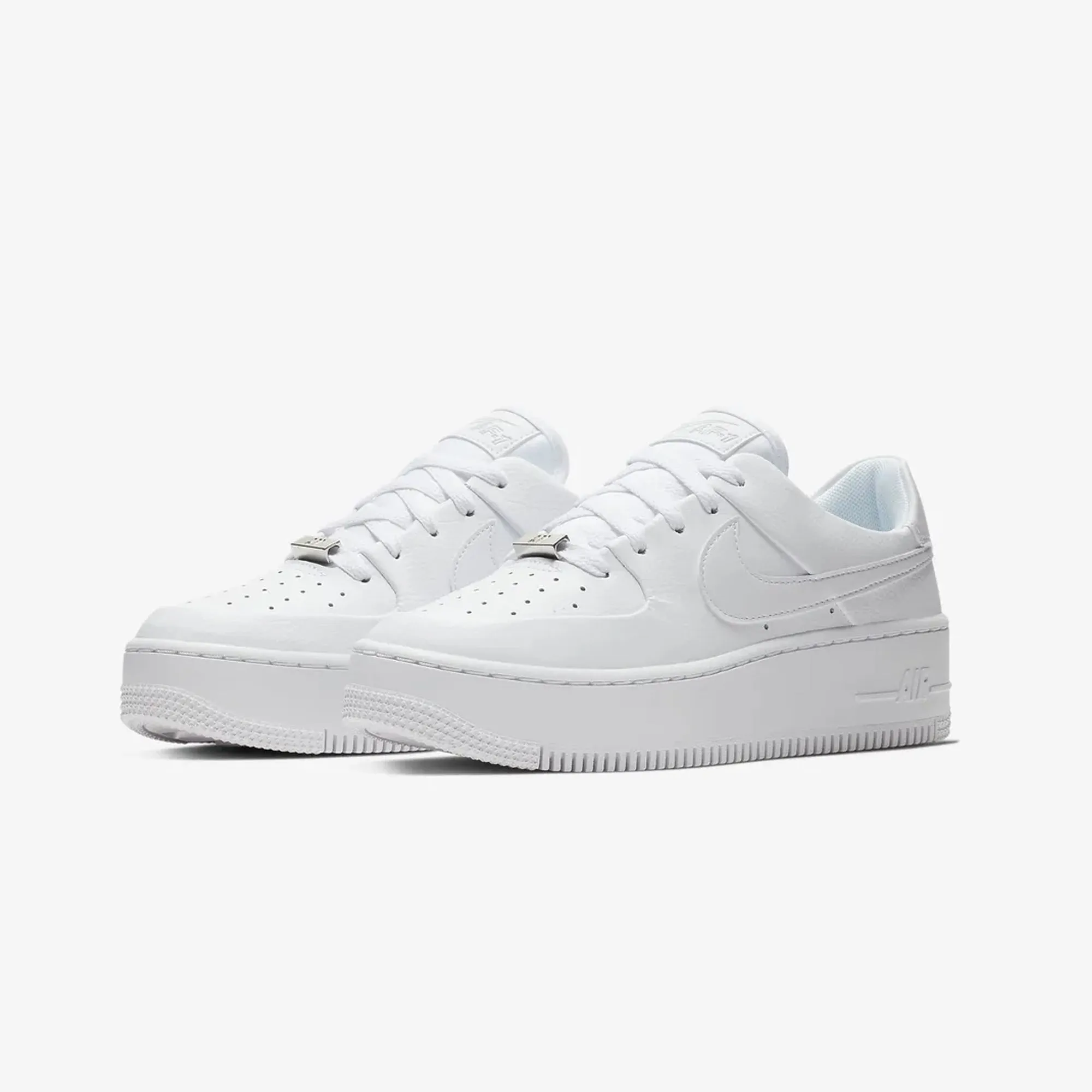 Nike | AIR FORCE 1 SAGE LOW  { WHITE/WHITE-WHITE Zip Up Style