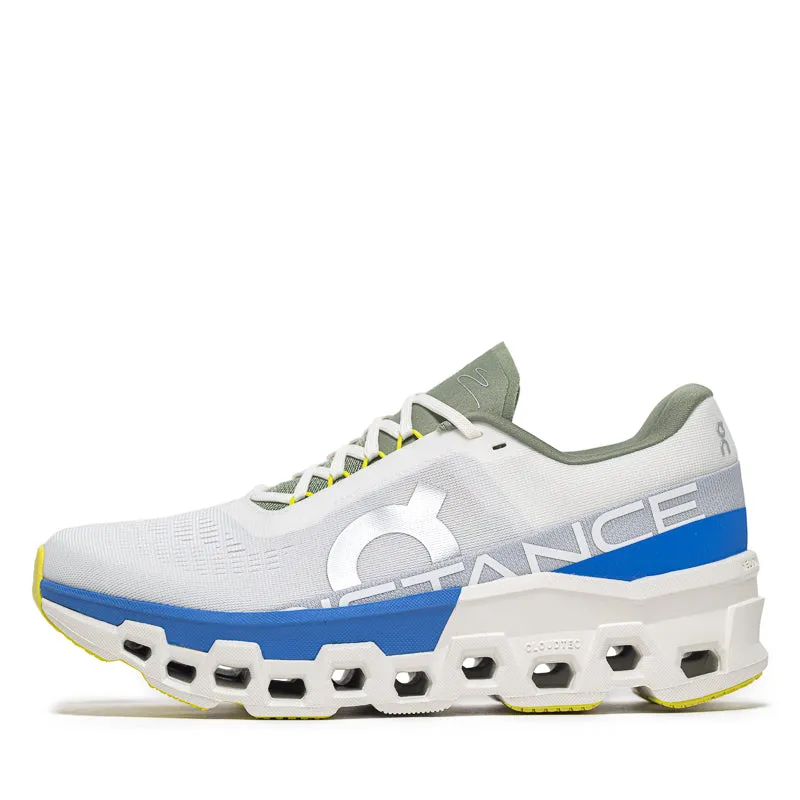 Neutral Stance Hyper Responsive Cushioning Women's DISTANCE x On Cloudmonster 2 - White/Lapis