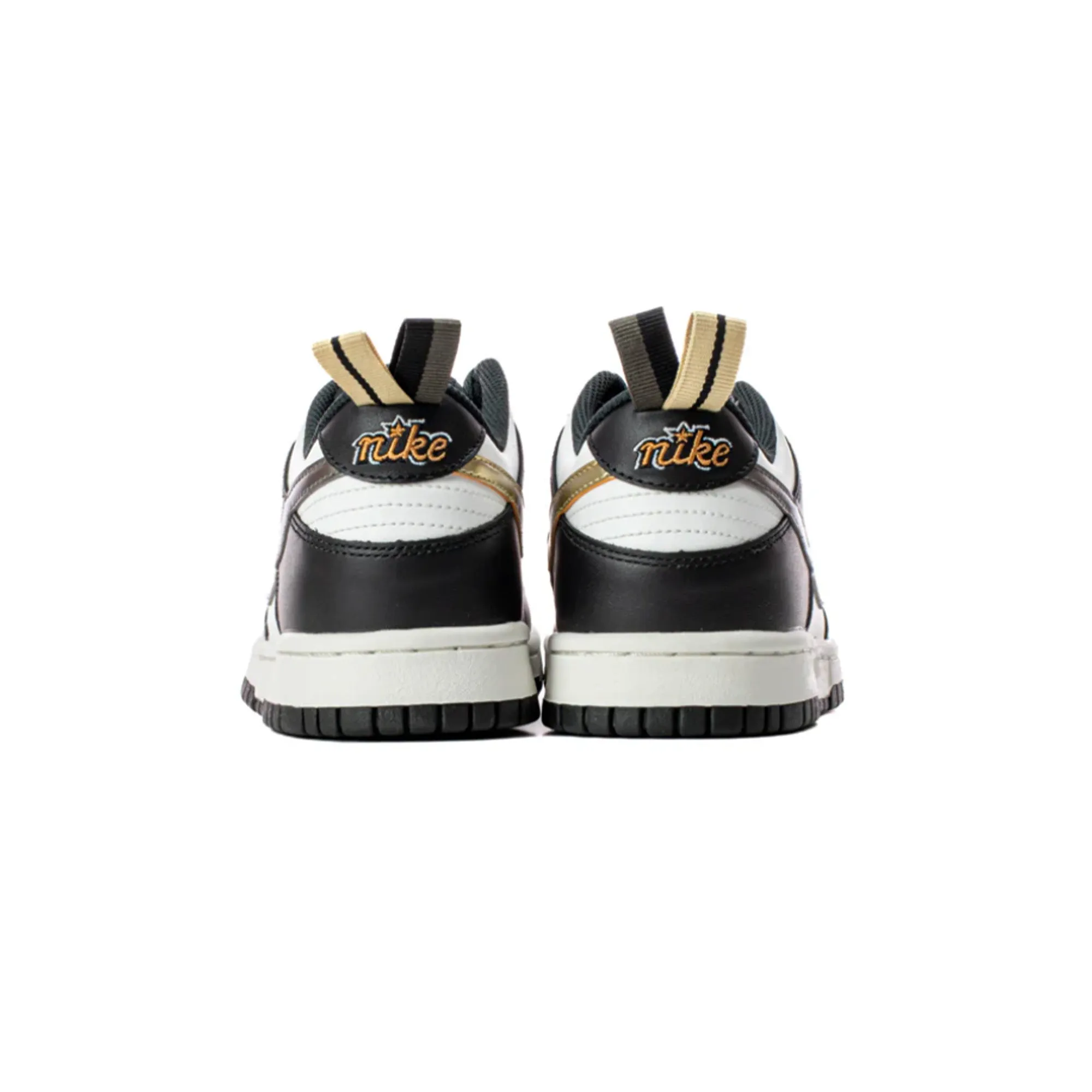 Ergonomic Footbed Zip Up Nike Dunk Low 'Black White Metallic' GS (2022)
