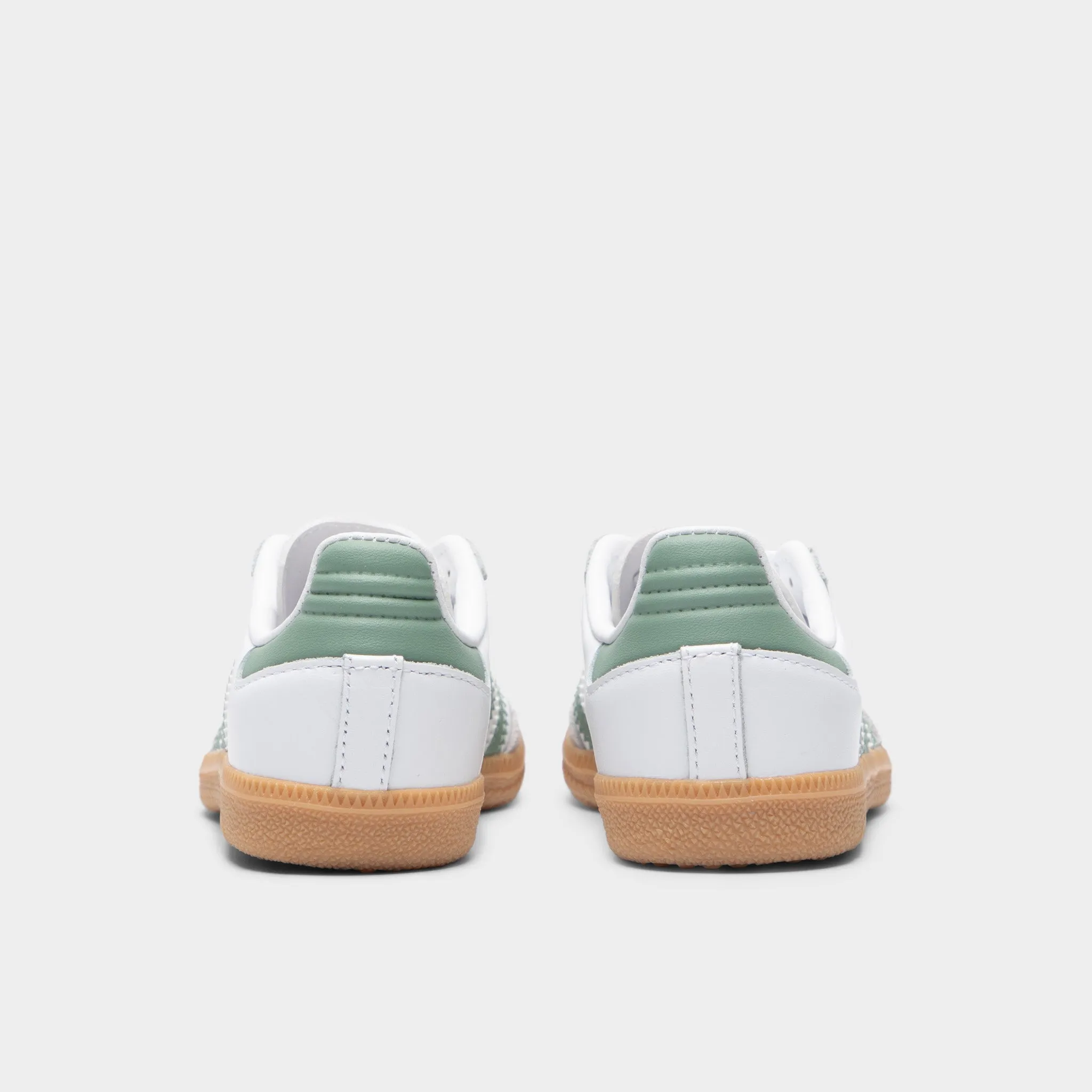 adidas Children's Samba OG Footwear White / Silver Green - Gum Grip Control