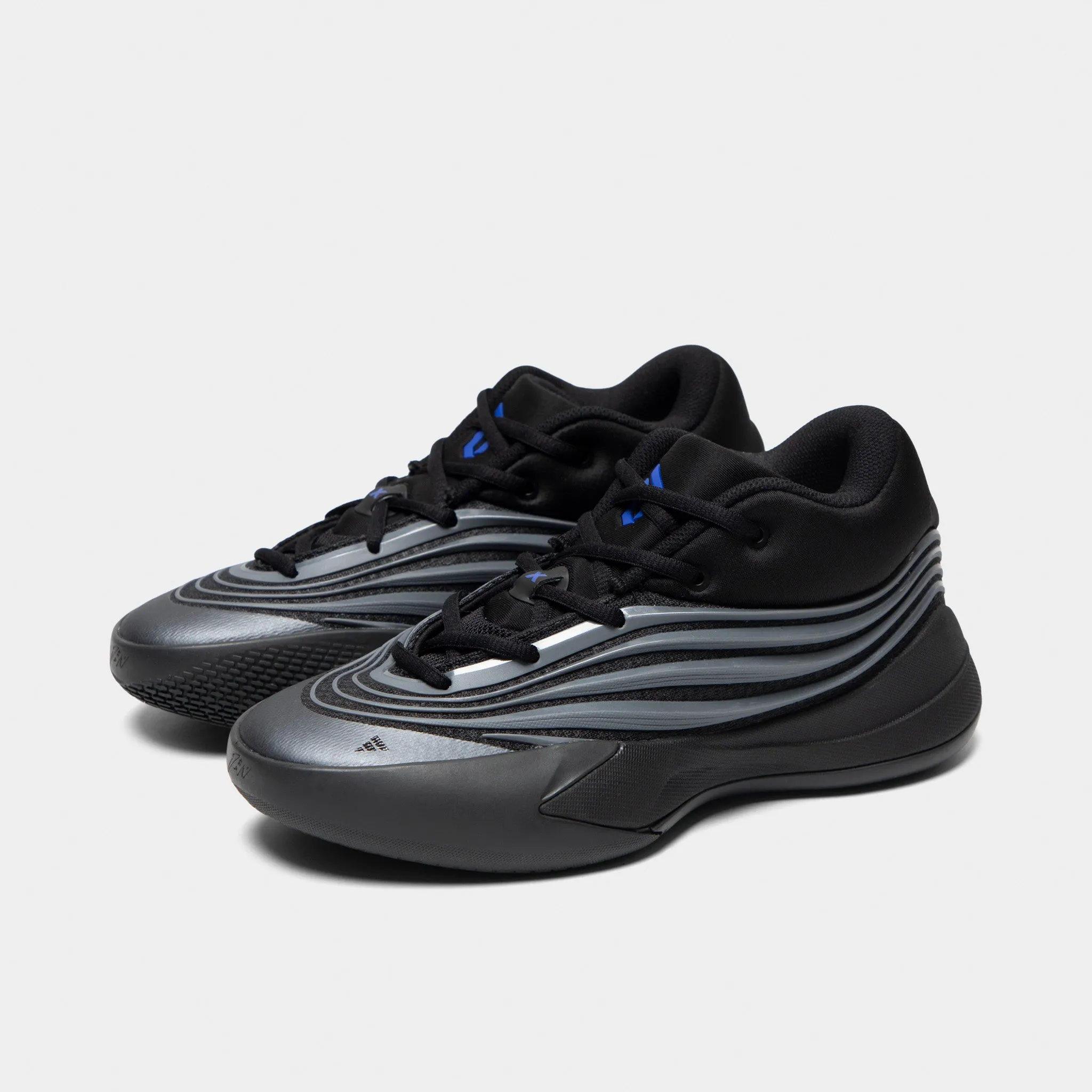 Stable Footing adidas Juniors' Dame X Core Black / Iron Metallic - Lucid Blue