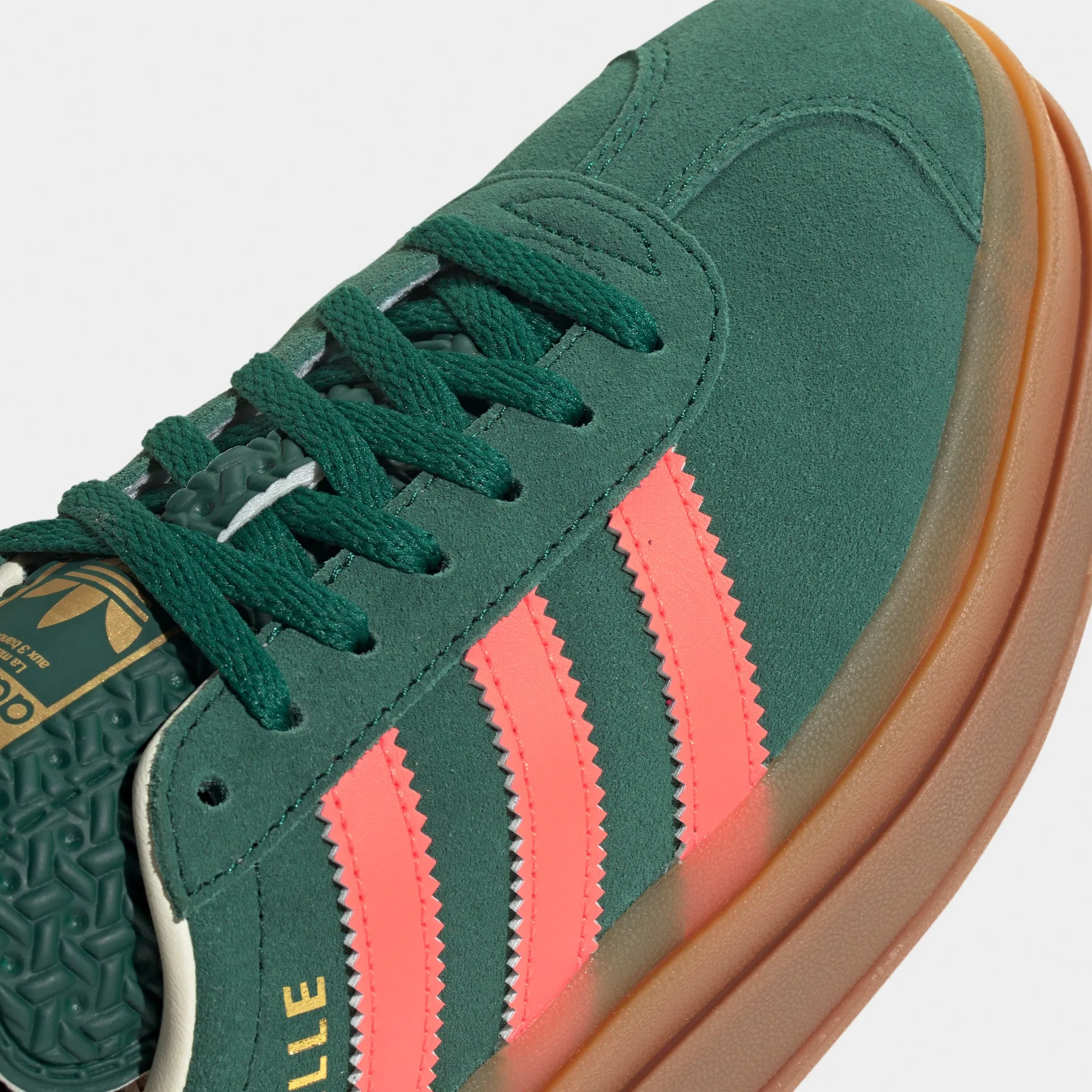 adidas Juniors' Gazelle Bold Green / Orange Durable Lining