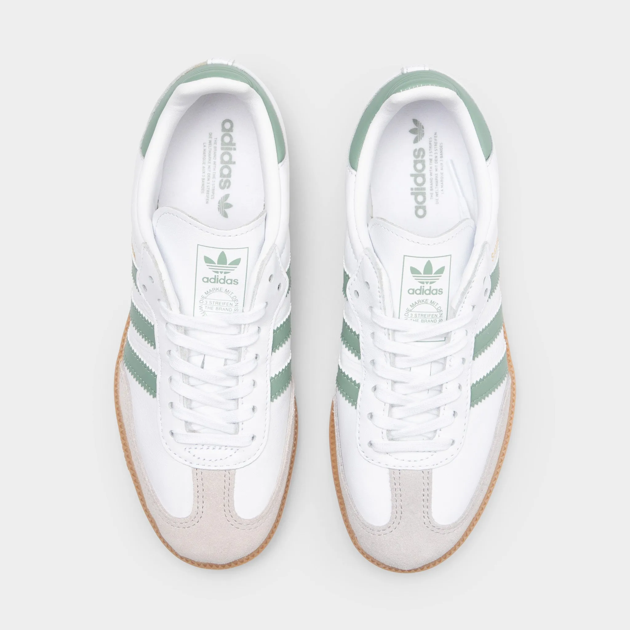 Structured grip Quick Form adidas Juniors' Samba OG Footwear White / Silver Green - Gum