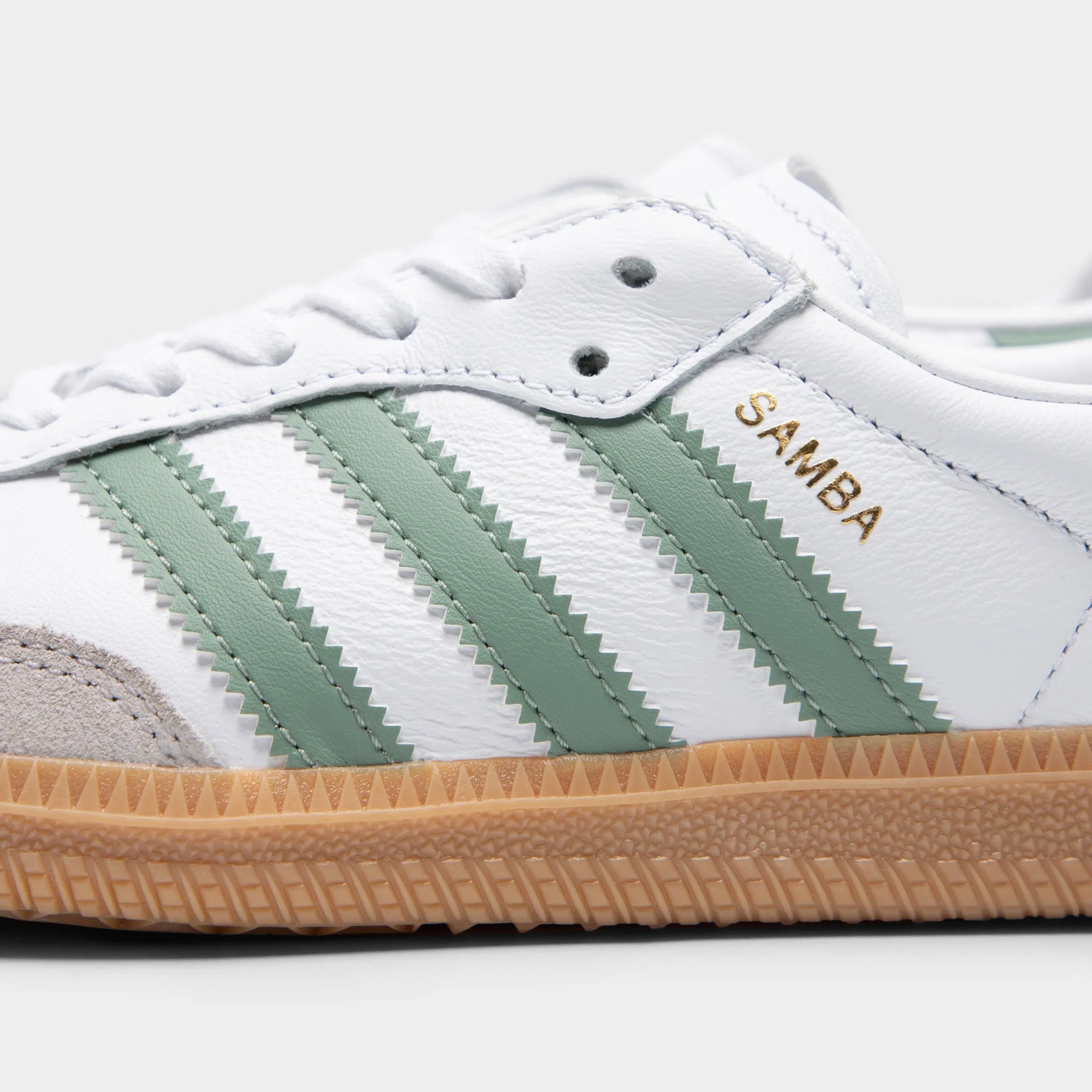 adidas Juniors' Samba OG Footwear White / Silver Green - Gum Comfortable Exercise