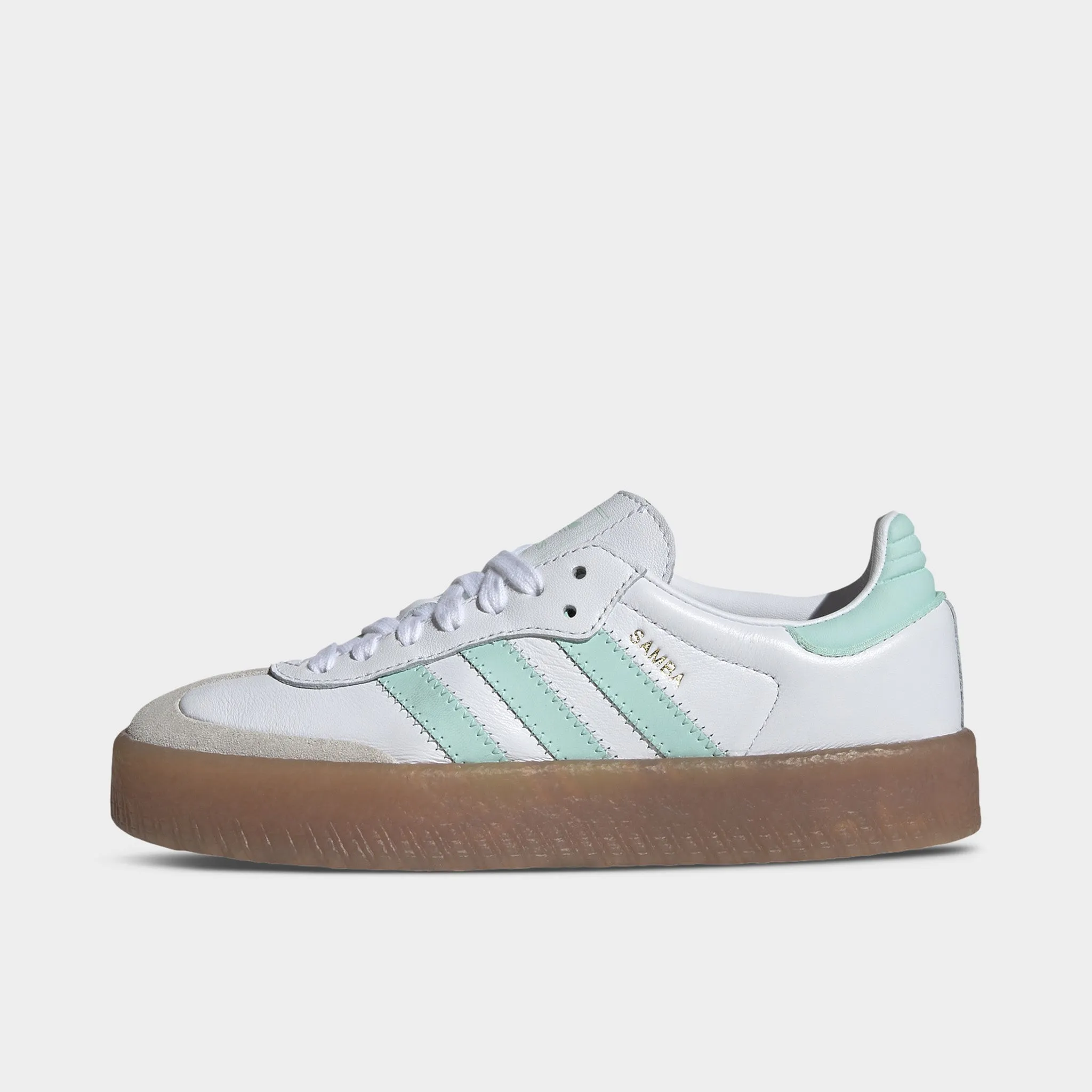 adidas Juniors' Sambae White / Clear Mint - Gold Metallic Ventilation Tech Shock Diffusing
