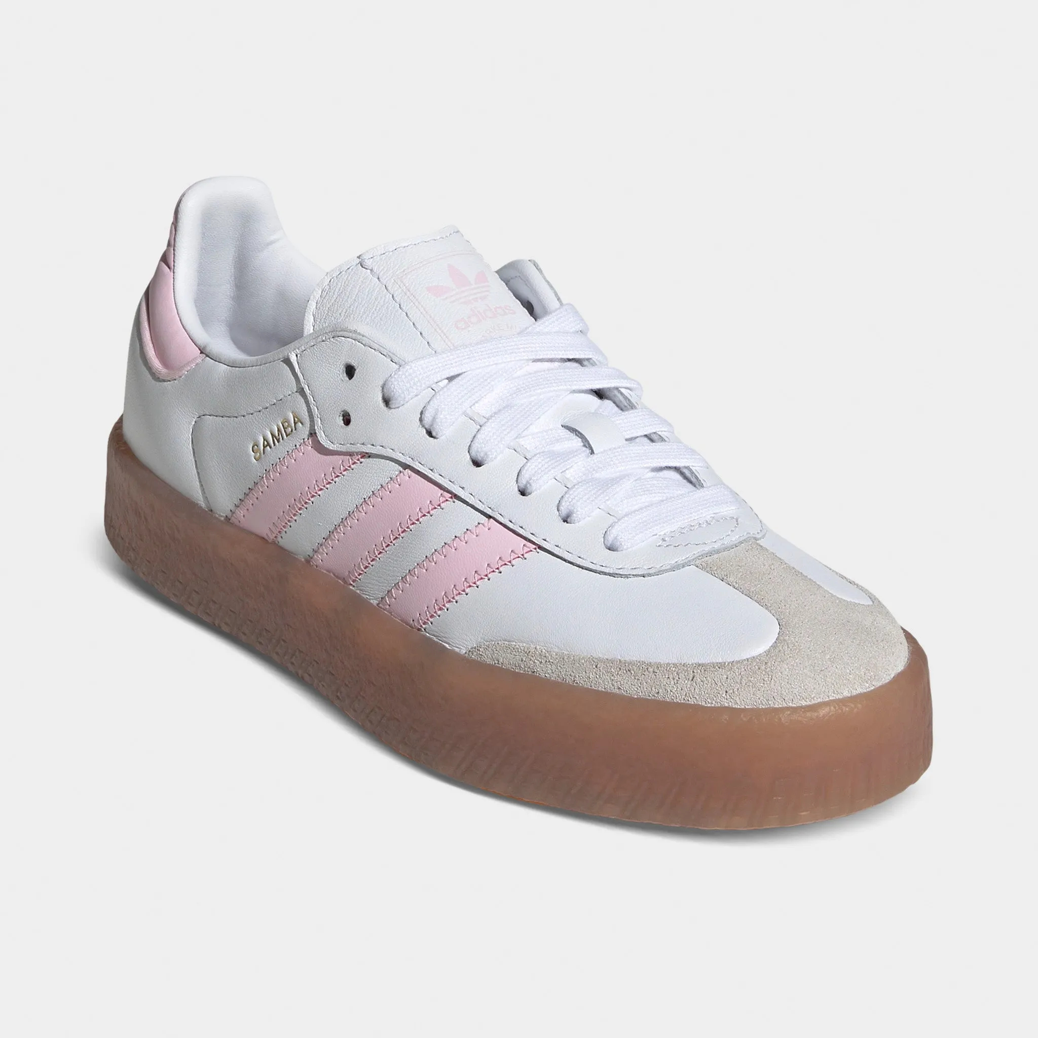adidas Juniors' Sambae White / Clear Pink - Gold Metallic Comfort solution