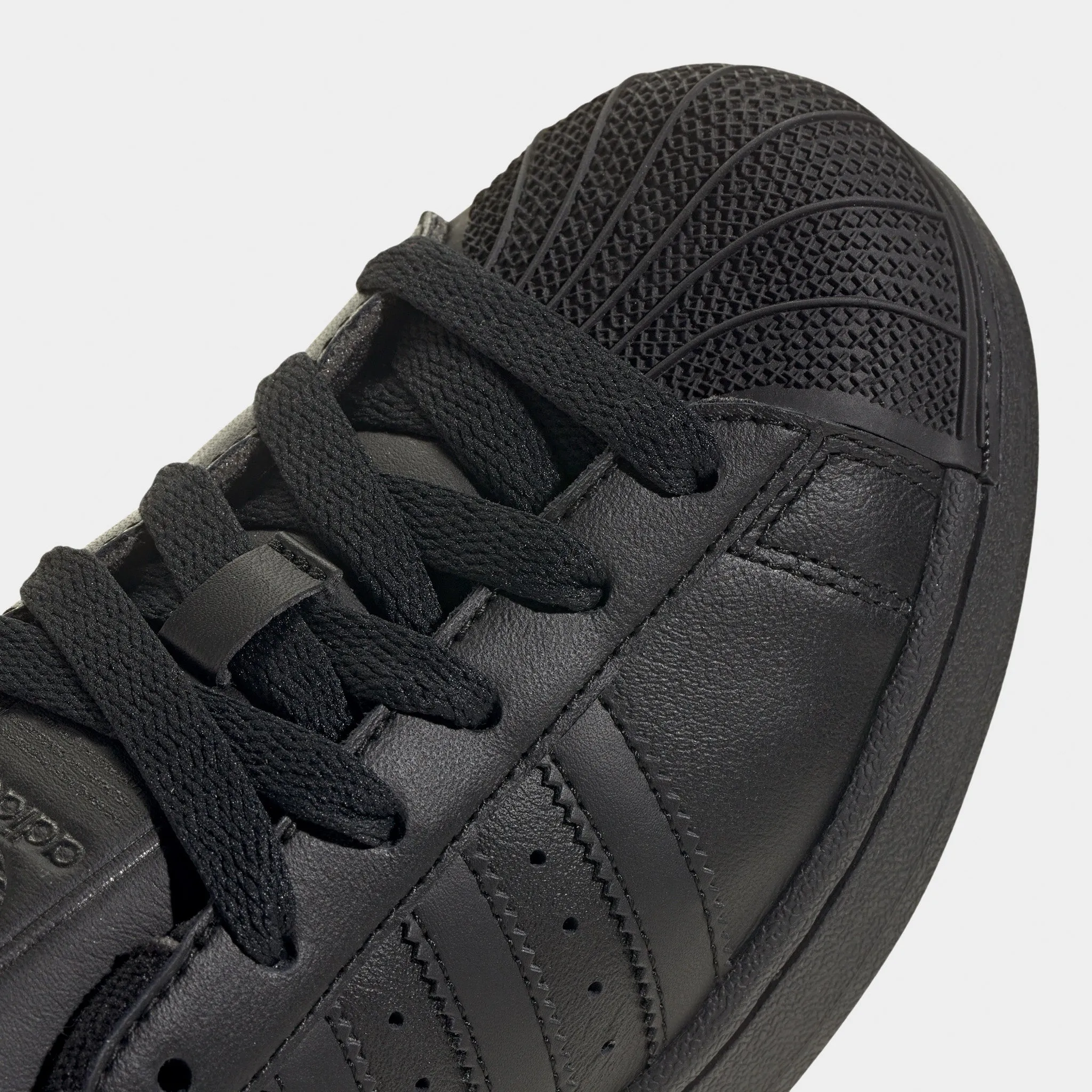 adidas Juniors' Superstar II Core Black / Core Black - Core Black Elastic Lace System