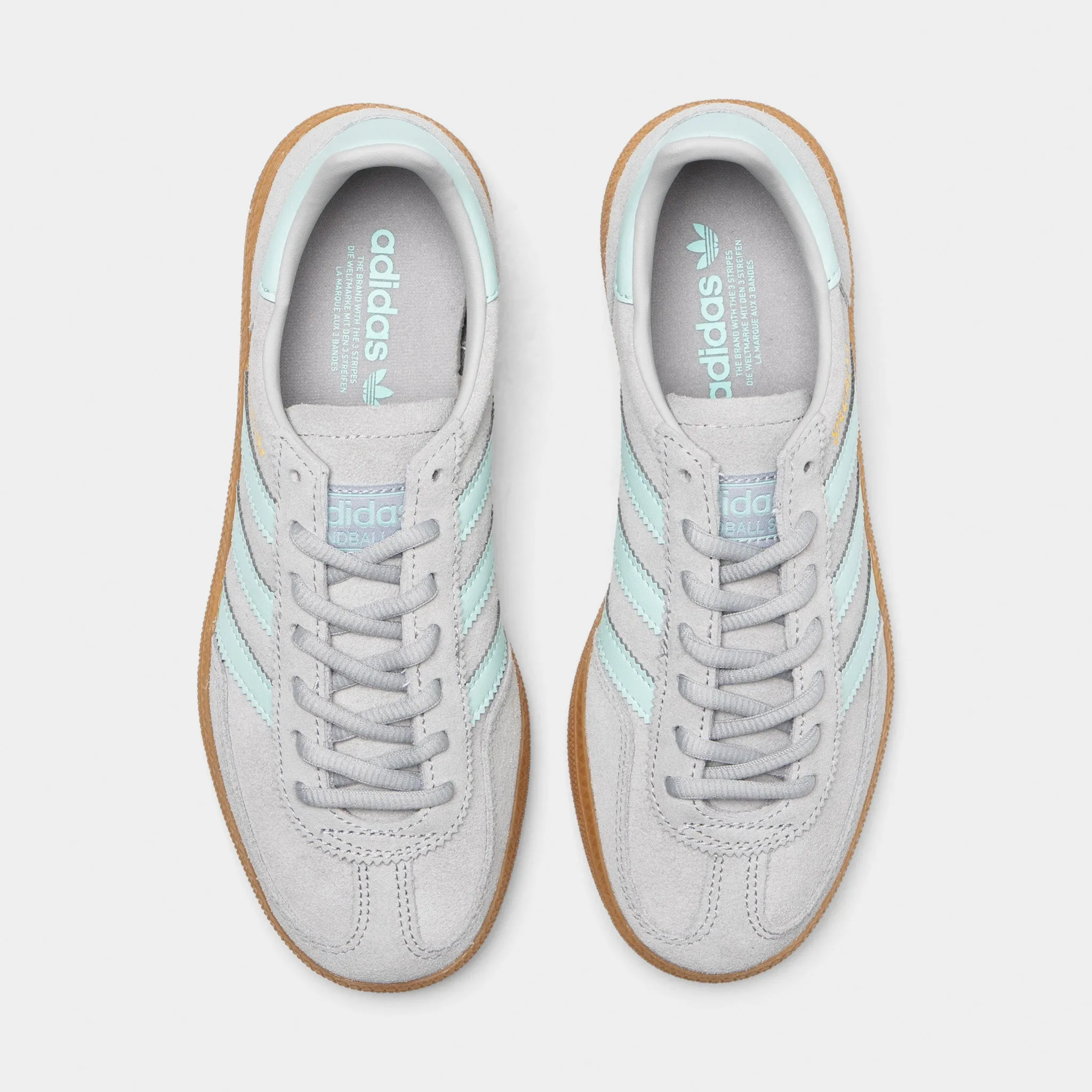 QualityConstruction Impact Absorbing Insoles adidas Originals Juniors' Handball Spezial J Grey / Halo Mint - Gum
