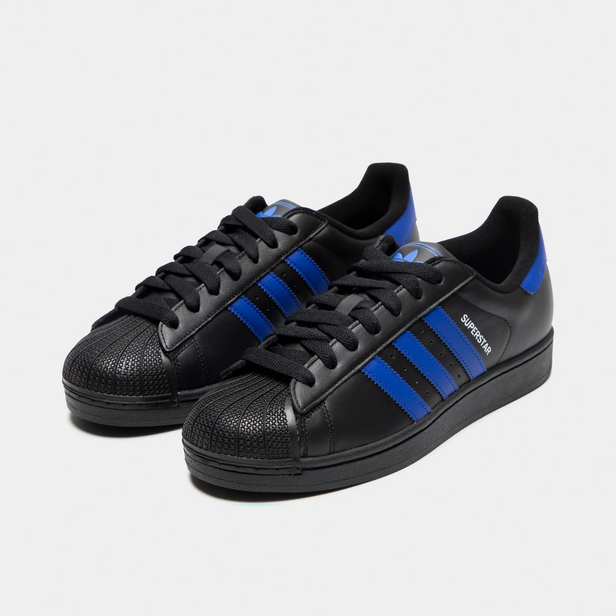 comfortable top Lightweight Cushioned Sole adidas Superstar II Black / Blue - White