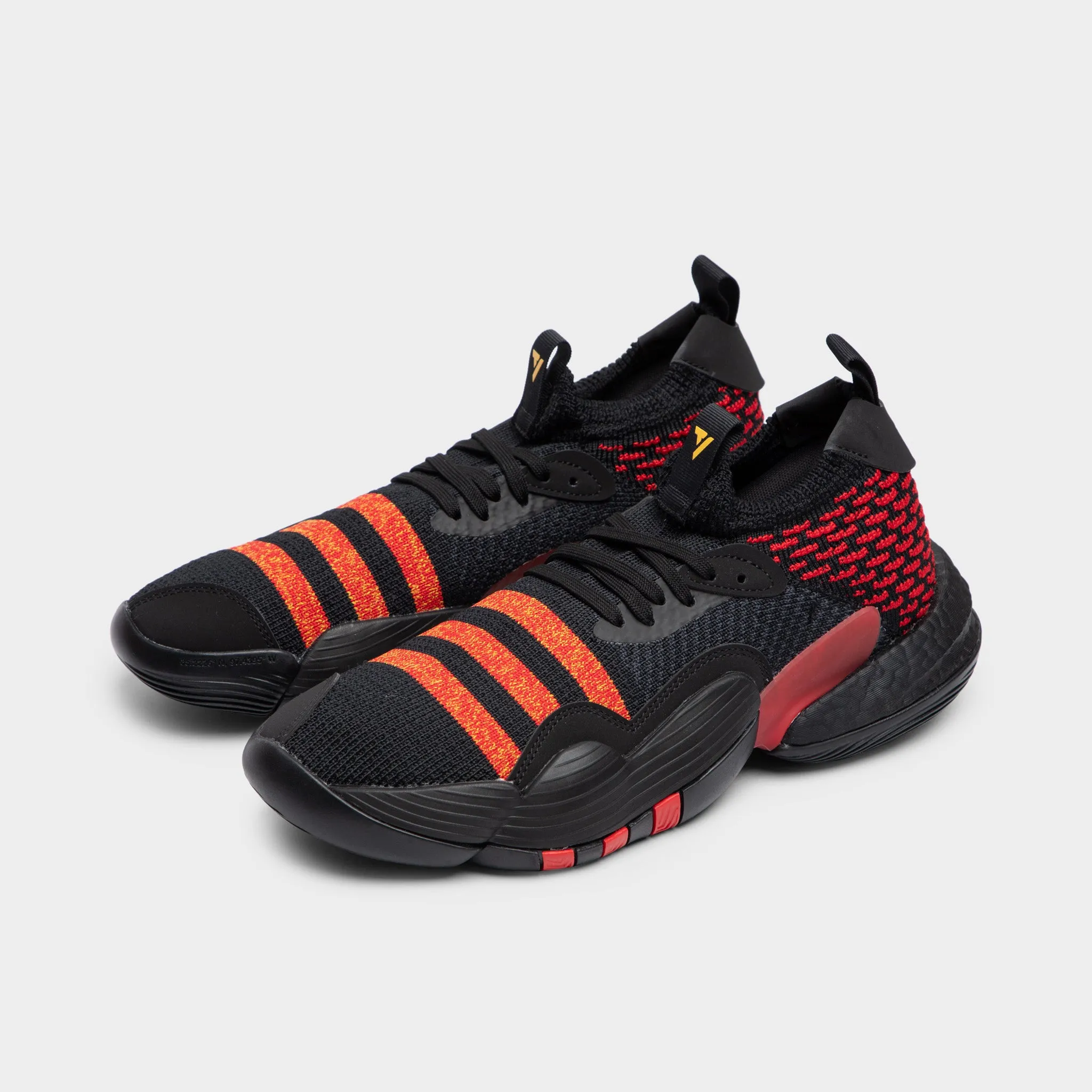 Abrasion Resistant Panels Reinforced adidas Trae Young 2.0 Core Black / Better Scarlet - Bold Gold