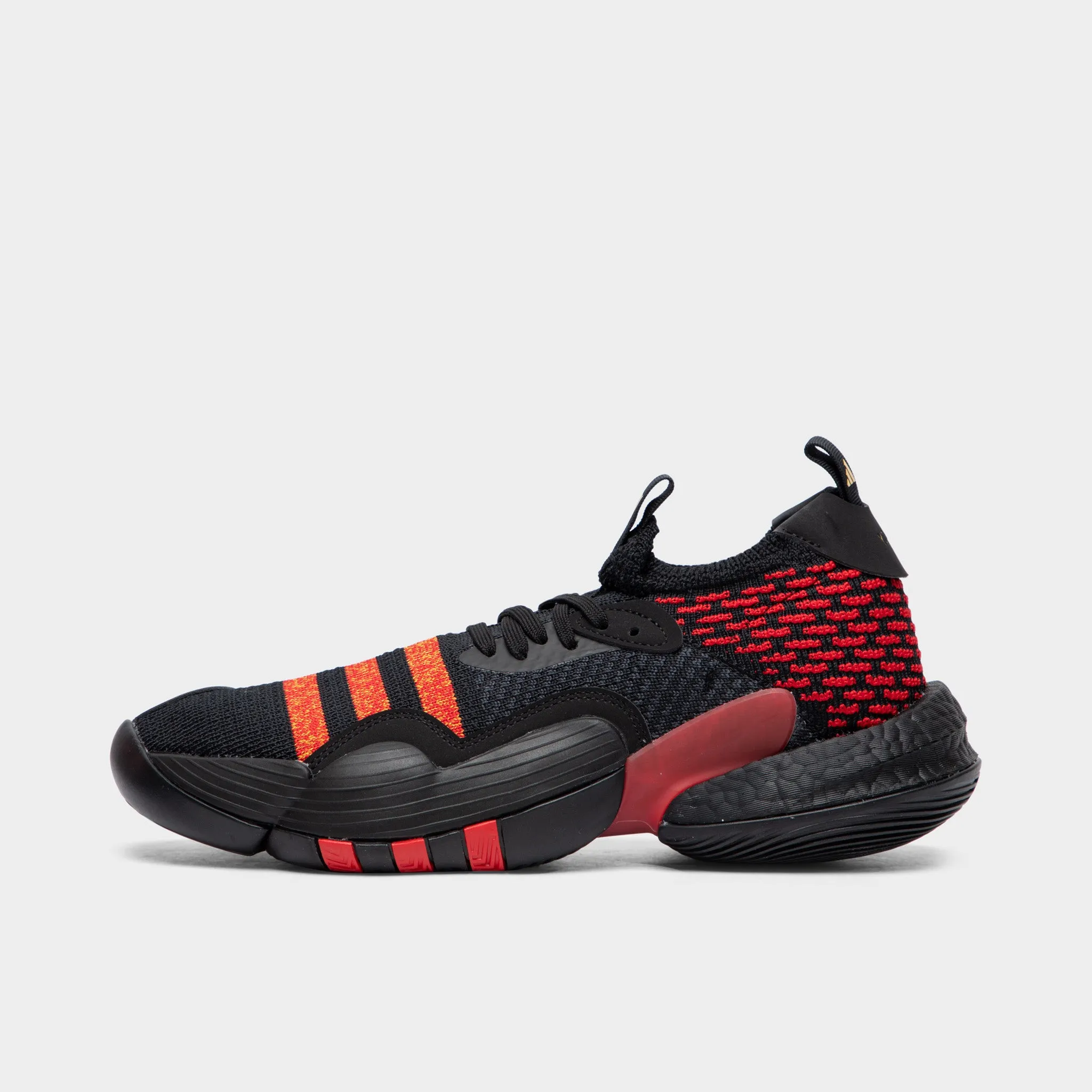adidas Trae Young 2.0 Core Black / Better Scarlet - Bold Gold Heat Dissipating Slip   On Design