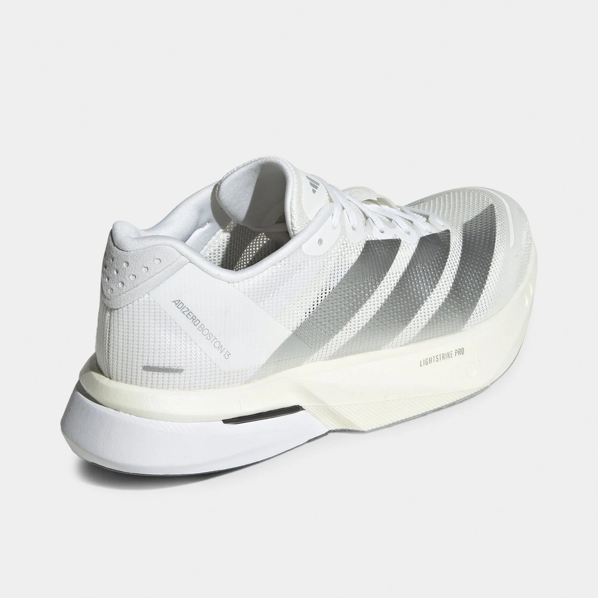 adidas Women's Adizero Boston 13 White / Matte Silver - Dash Grey Cushioned look