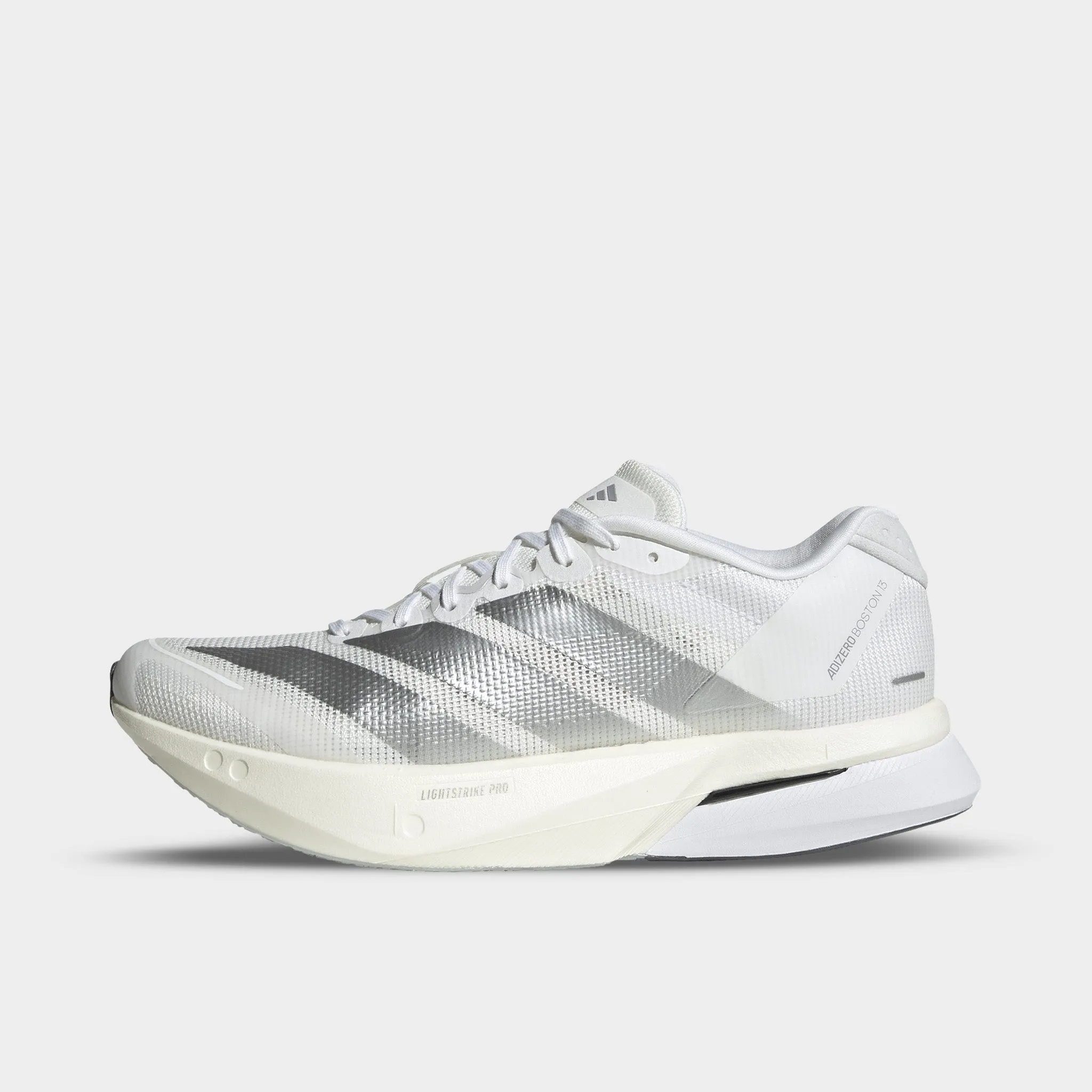 adidas Women's Adizero Boston 13 White / Matte Silver - Dash Grey Anti   Slip
