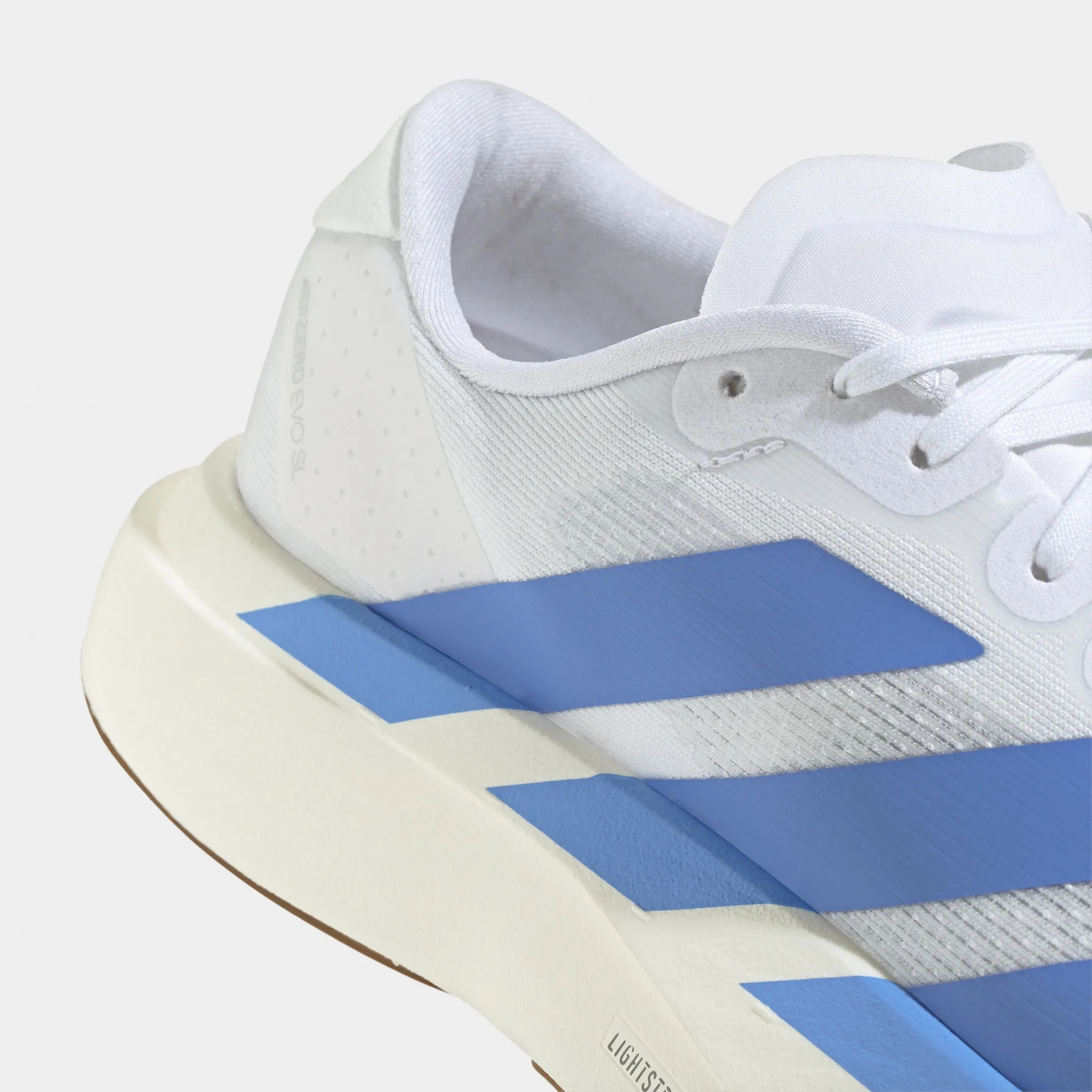adidas Women's Adizero EVO SL White / Blue Fusion - Off White Slim Design Comfort collar