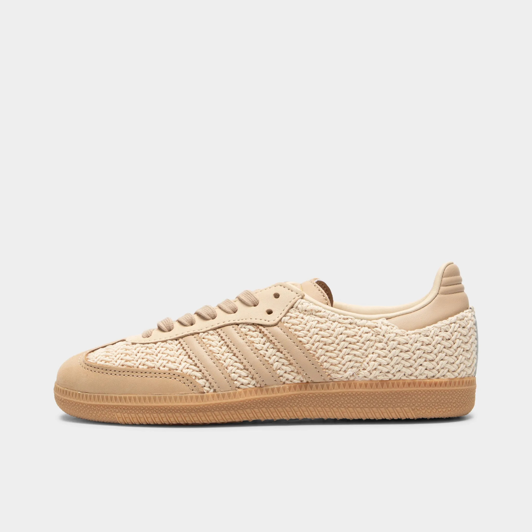adidas Women's Samba OG Sand Strata / Magic Beige - Gum Cushioned heel