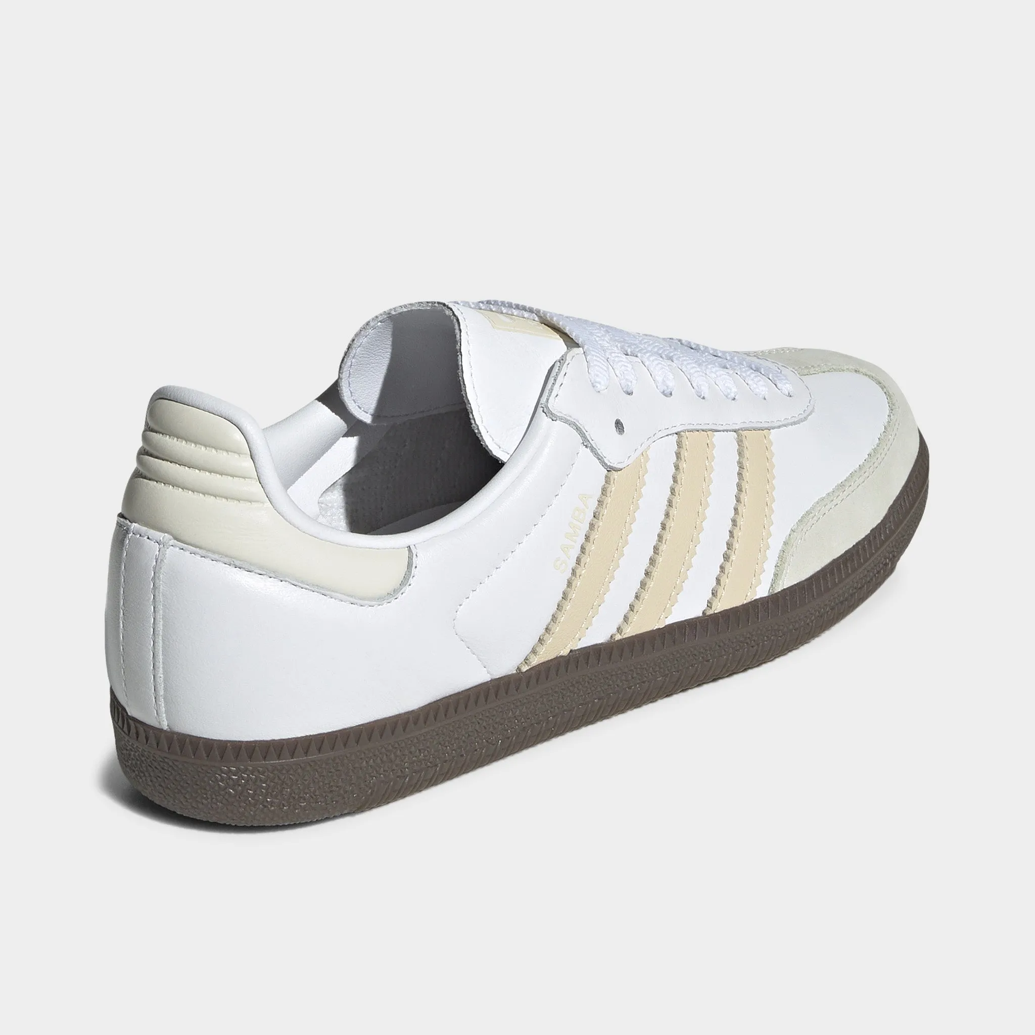 adidas Women's Samba OG White / Sandstorm - White Low Top Profile