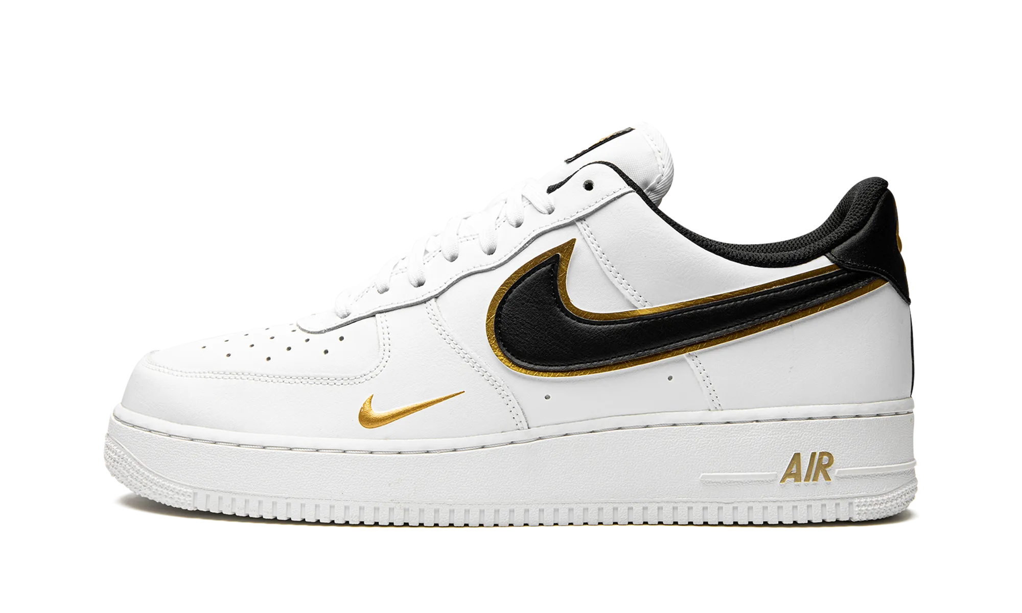 Air Force 1 '07 LV8 "Double Swoosh - White / Black / Gold" Perfect Fit Secure