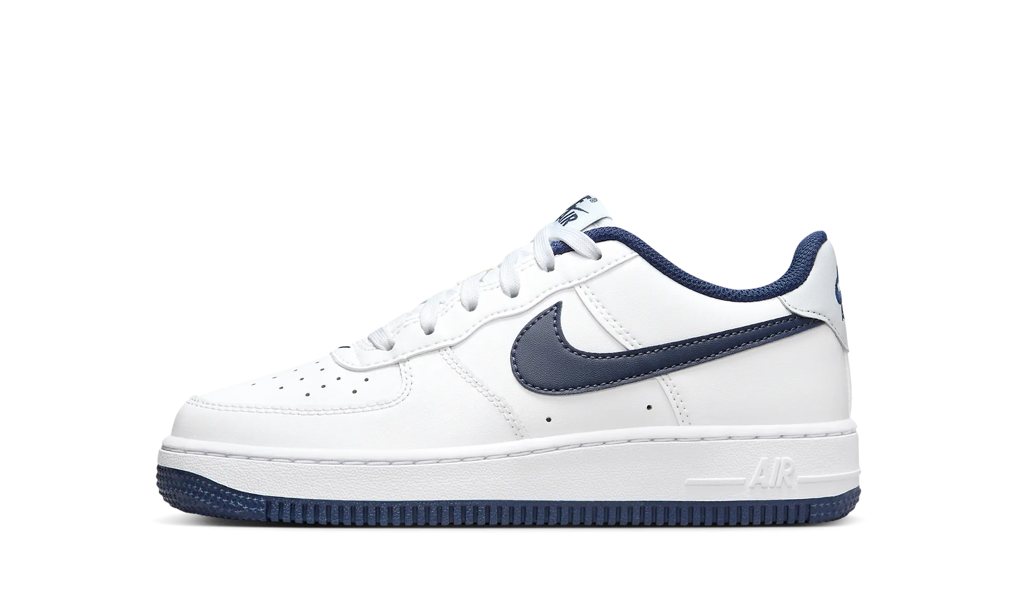 Air Force 1 GS "NAVY SWOOSH" Gum Sole Tough Wear