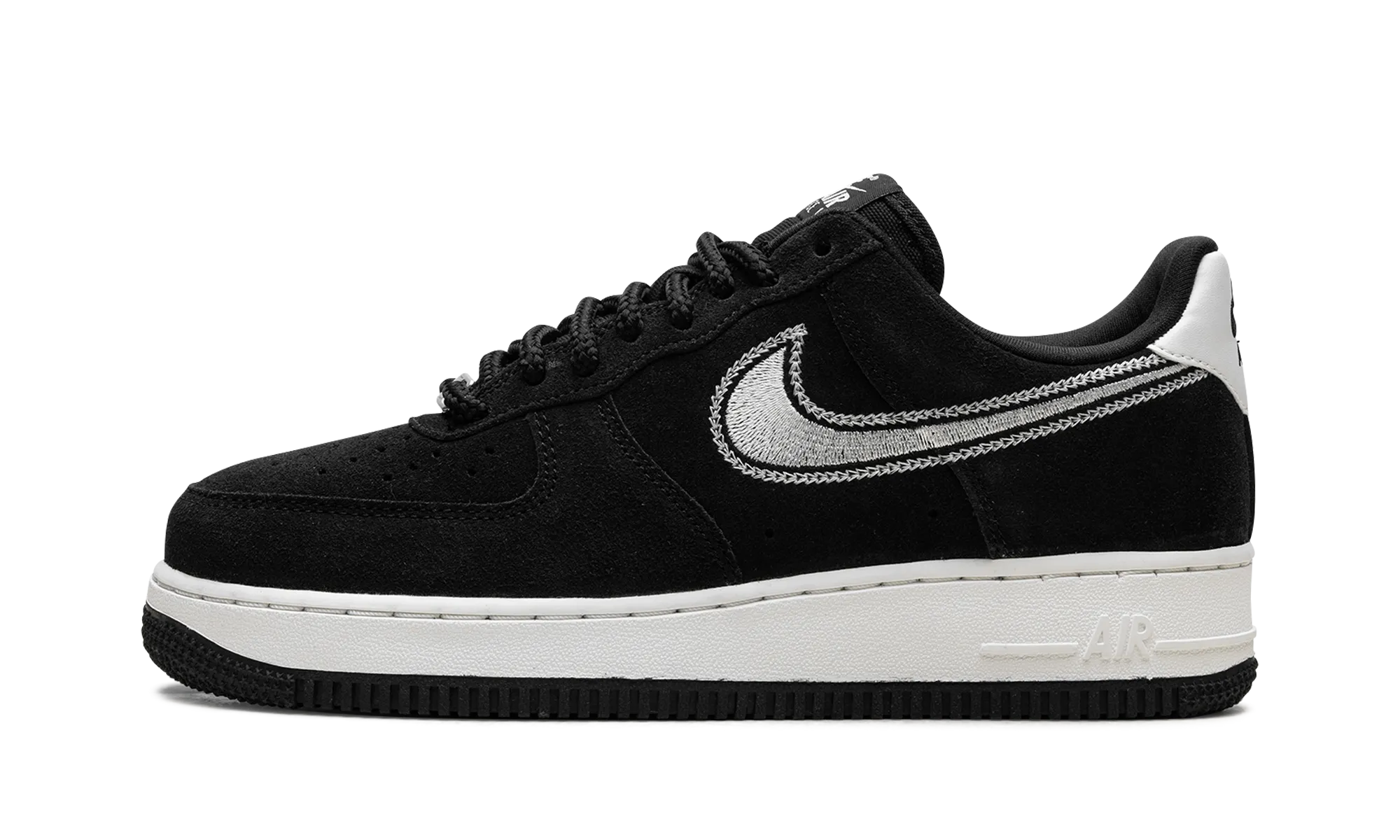 Toe Bumper Skateboard Ready Air Force 1 Low '07 LV8 "Black Sail Embroidered Swoosh"