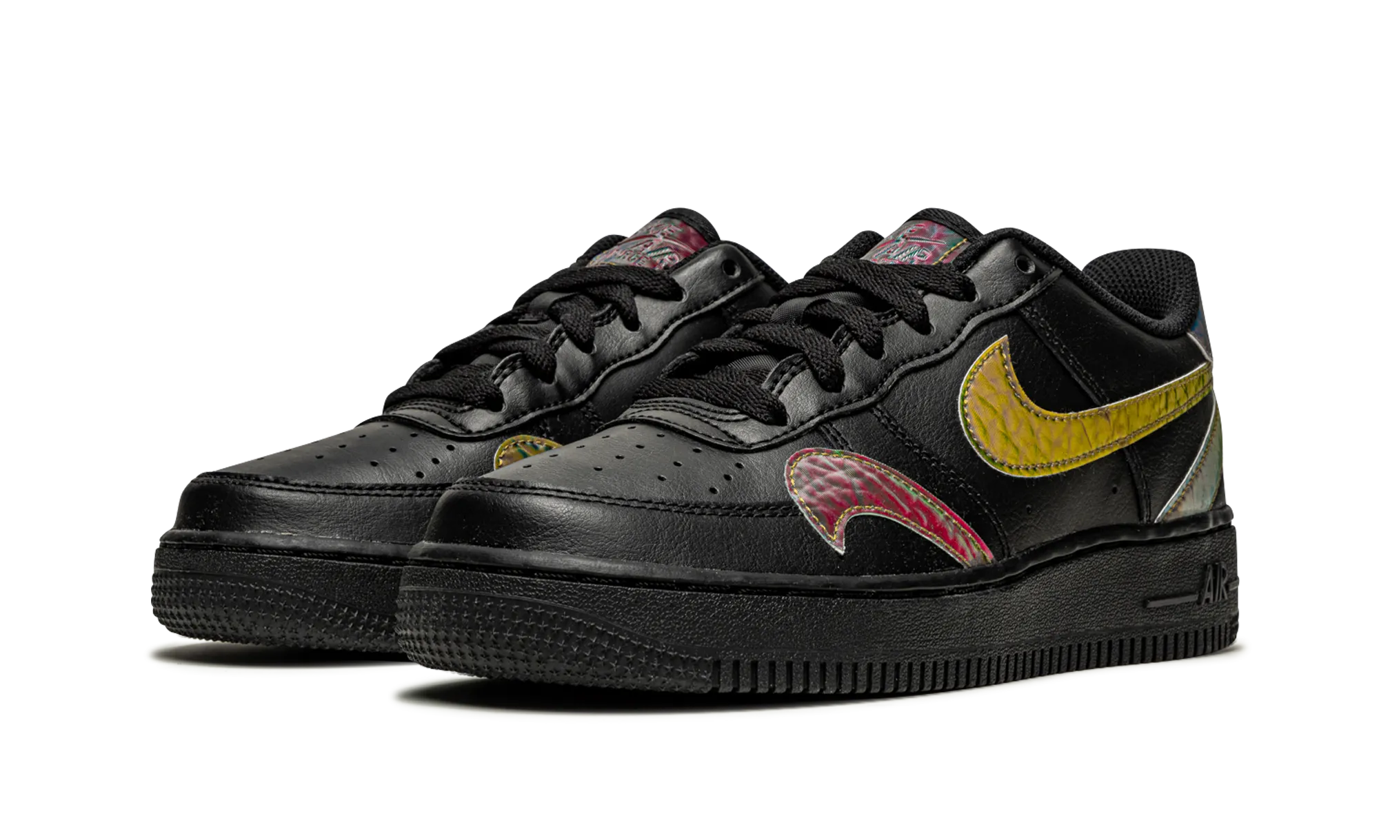 Quick Movement Fit Air Force 1 Low LV8 GS "Misplaced Swooshes - Black"