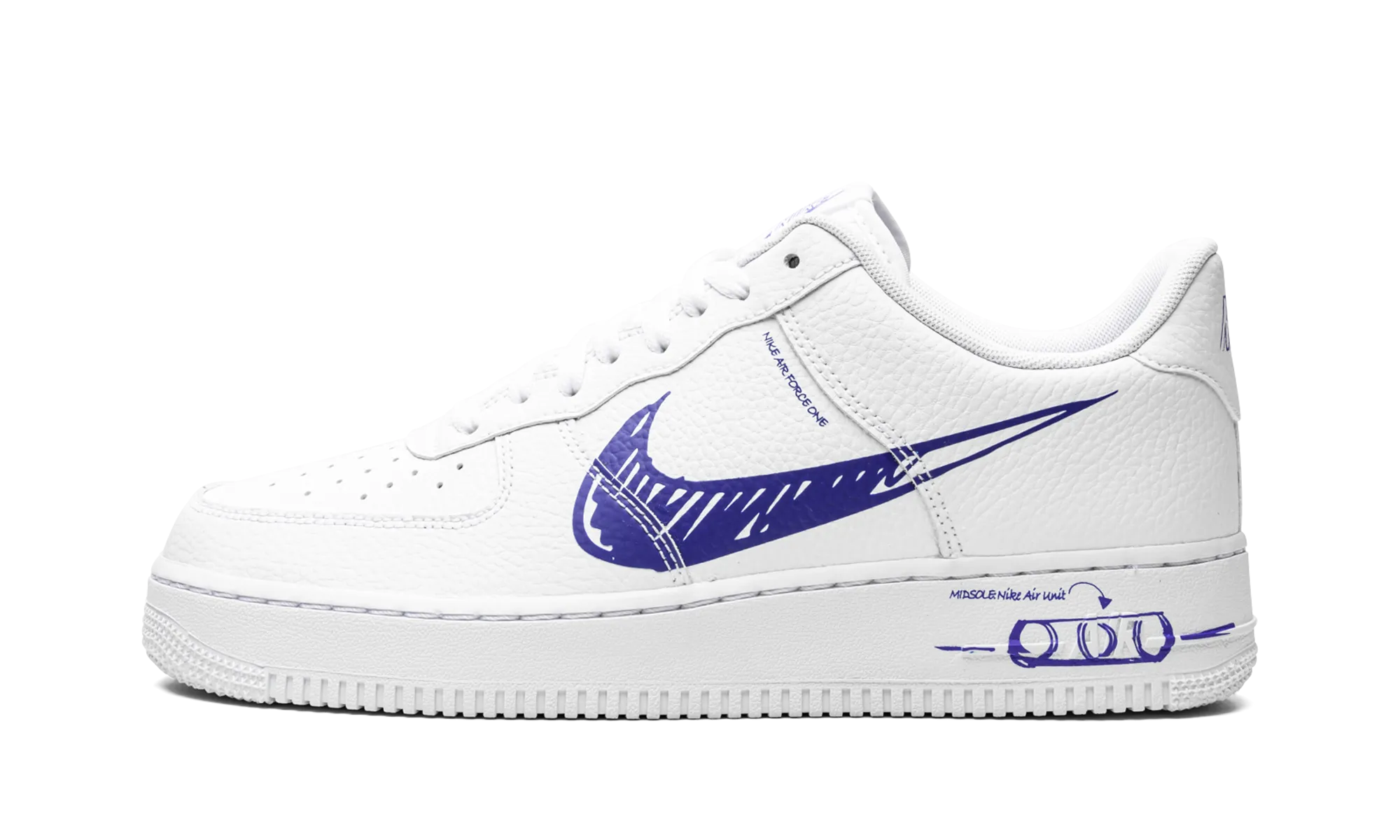 Air Force 1 Low "Scribble - Royal Blue" Flexible Sole Feather Touch