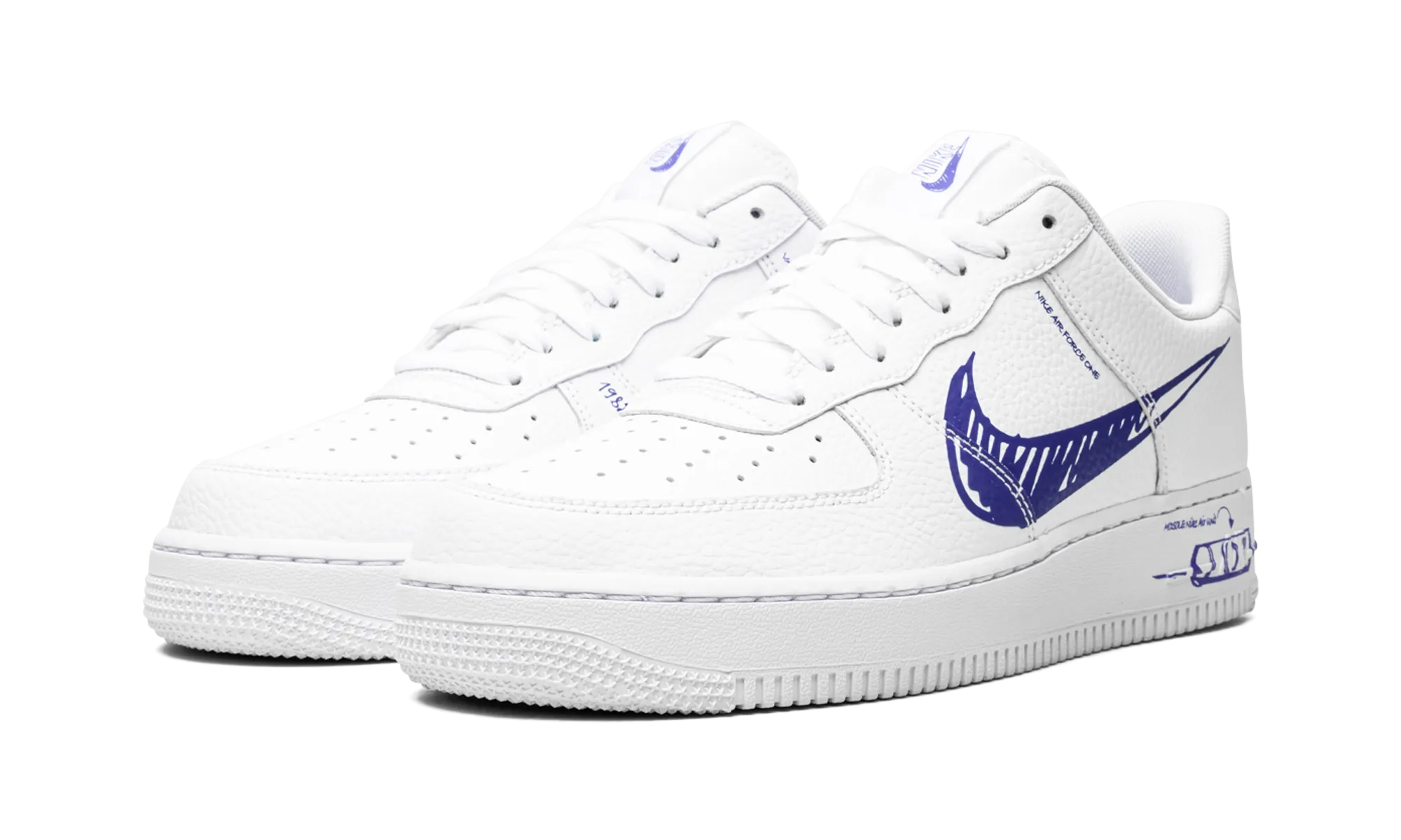 Air Force 1 Low "Scribble - Royal Blue" Canvas Upper Pro Action Ride