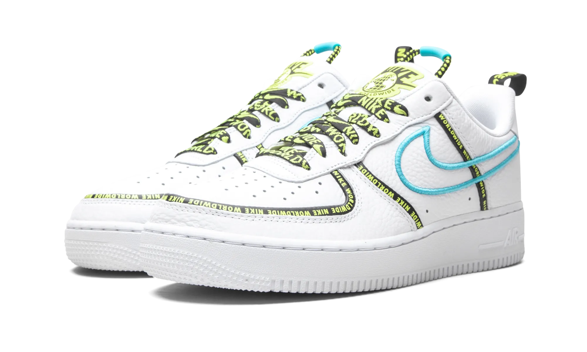 Air Force 1 Low "Worldwide White Blue Fury Volt" Sleek Step
