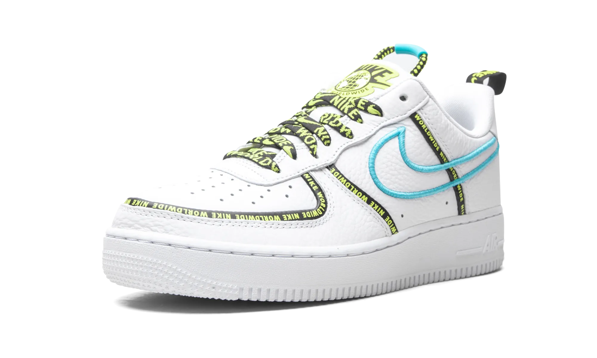 Lightweight Design Toe Space Air Force 1 Low "Worldwide White Blue Fury Volt"