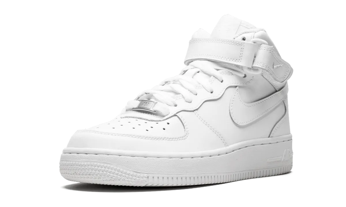 Air Force 1 MID GS "Triple White" Lifestyle Fit Compact Build