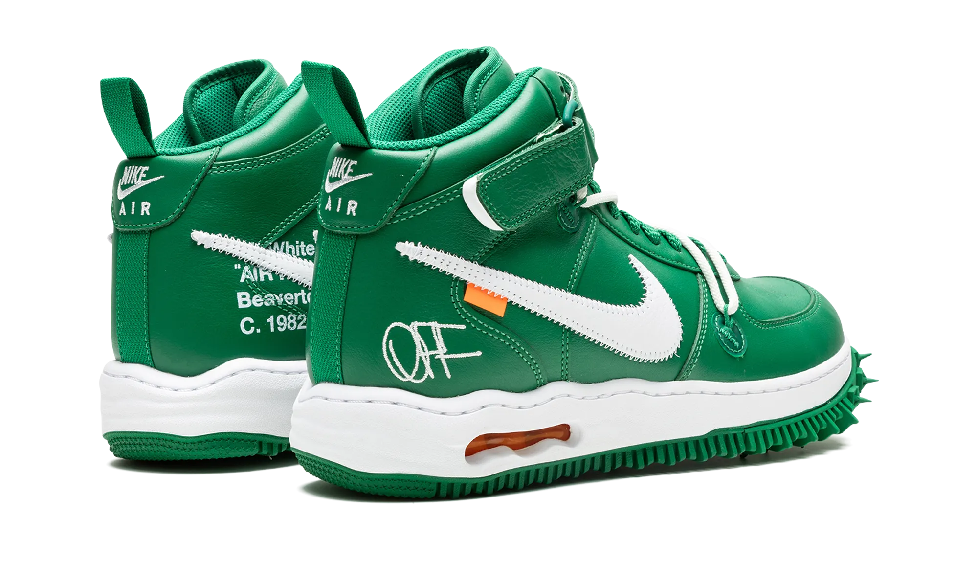soft fit Air Force 1 Mid "Off-White - Pine Green"
