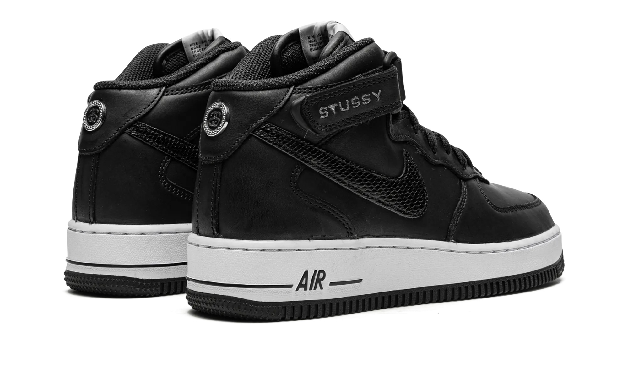 Air Force 1 Mid "Stussy - Black" Quick Ride Fit