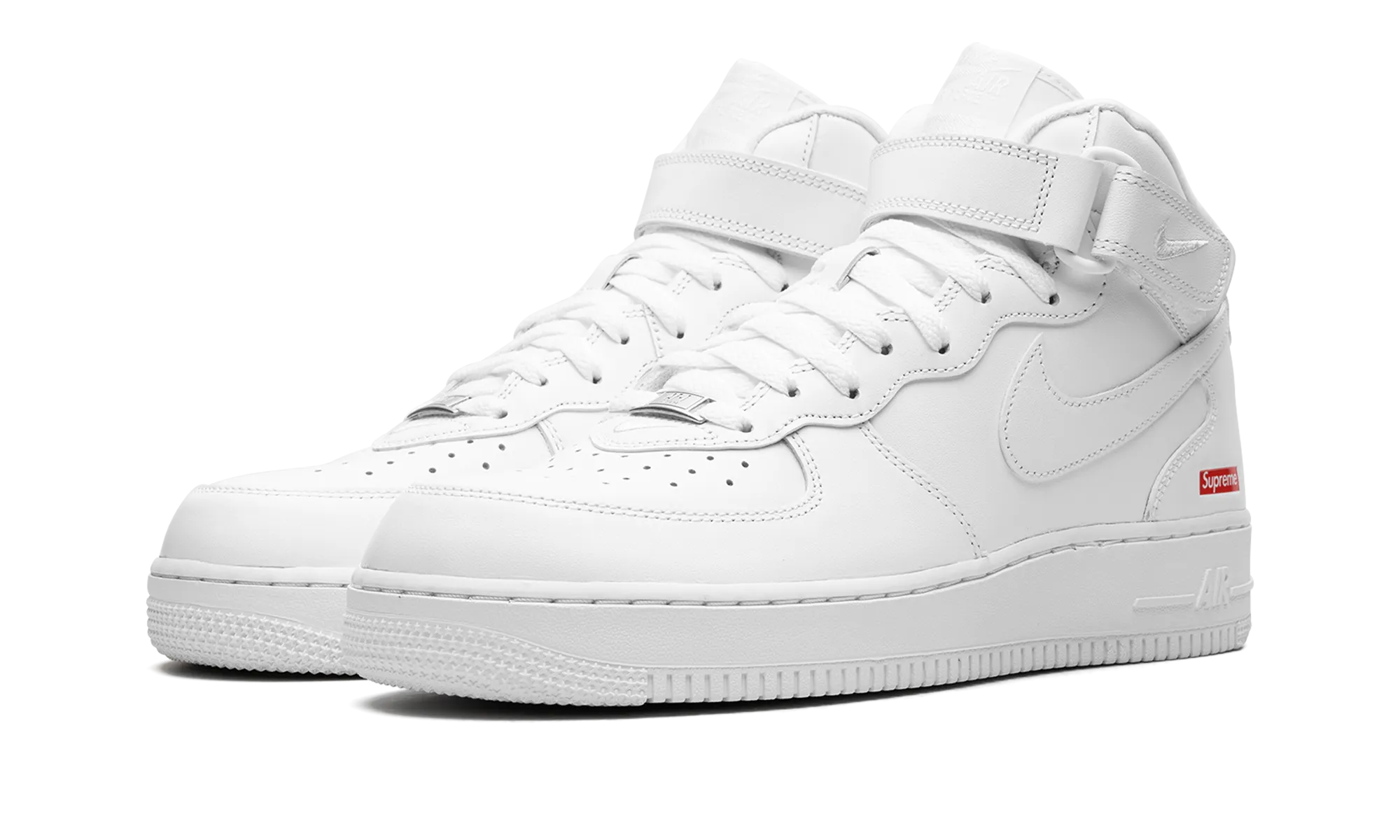 Air Force 1 Mid "Supreme - Mini Box Logo White" Skate Lifestyle Sport Aesthetic