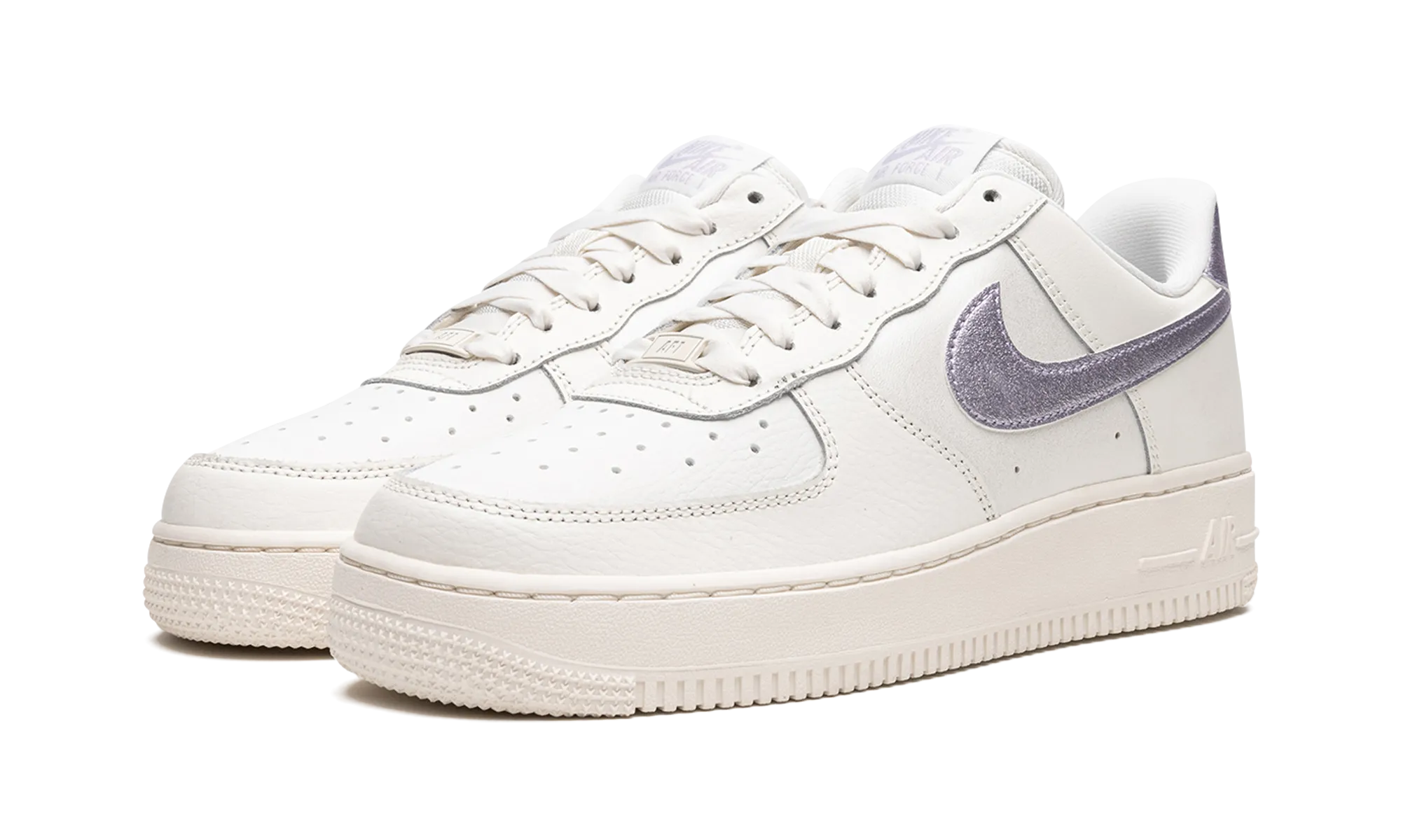 AIR FORCE 1 MNS WMNS "Metallic Purple" Cushioned heel Easy Turn