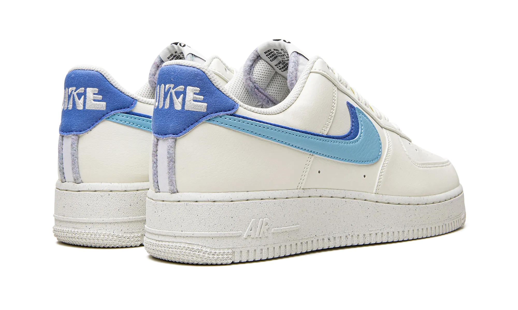 Air Force 1 "Double Swoosh - Blue Chill" lace up closure