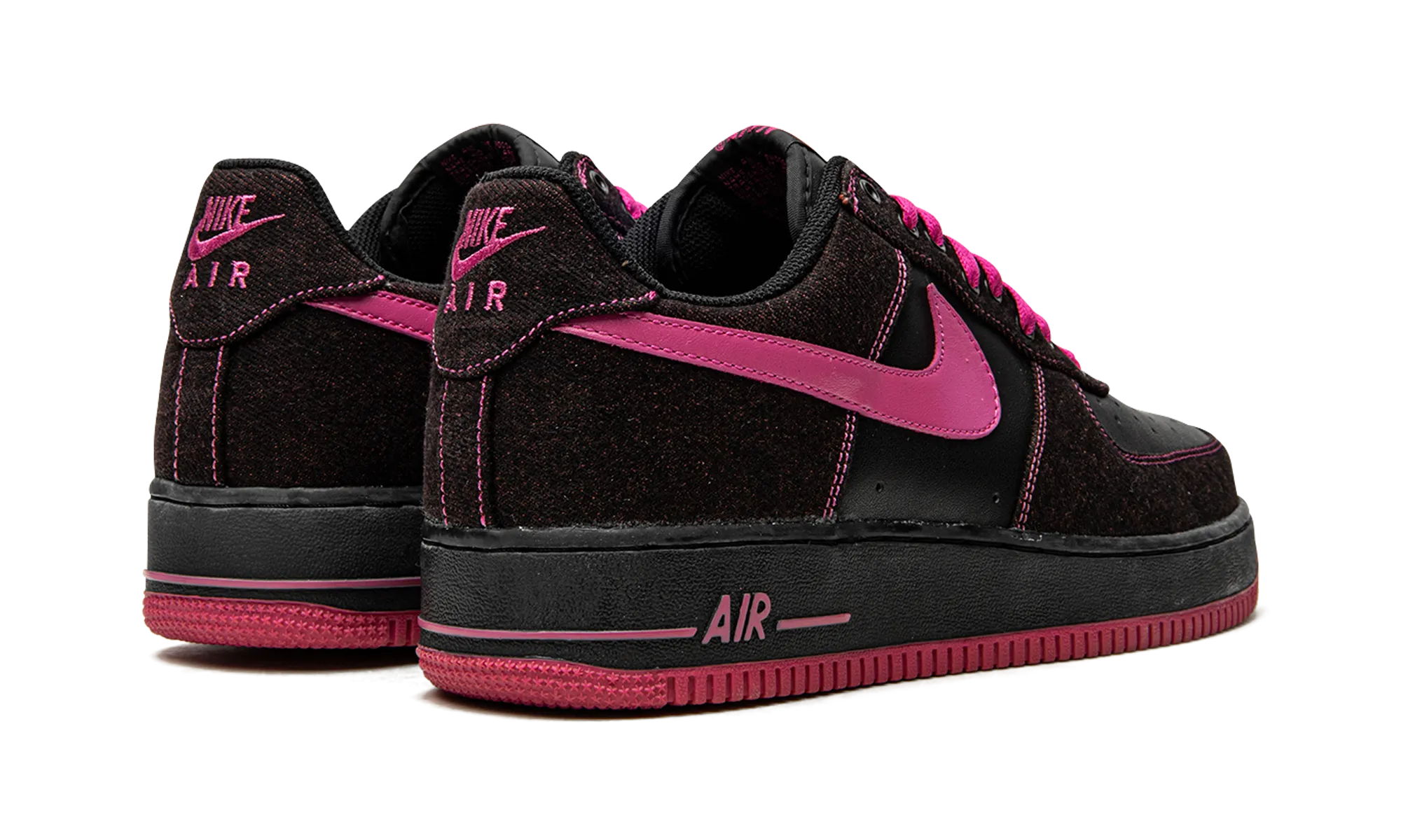 AIR FORCE 1 WMNS "Black / Bright Rose" Long Wearing Strong Support
