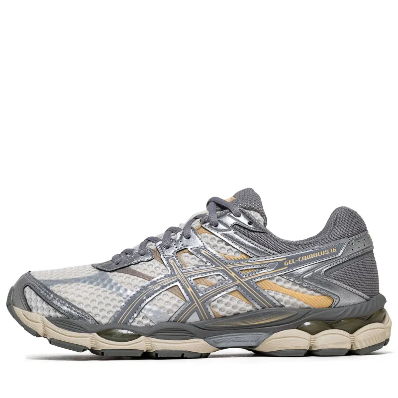 Neutral Colorway Reinforced Eyelets Design Asics Gel-Cumulus 16 - Cream/Clay Grey