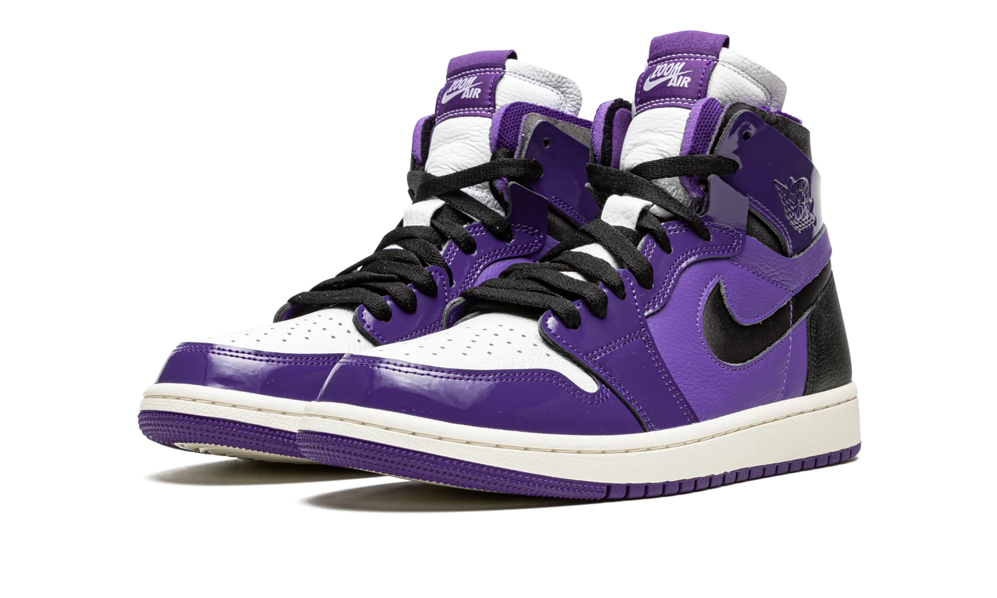 AIR JORDAN 1 HIGH ZOOM CMFT WMNS "Purple Patent" Ventilated Tongue Design Quick Movement