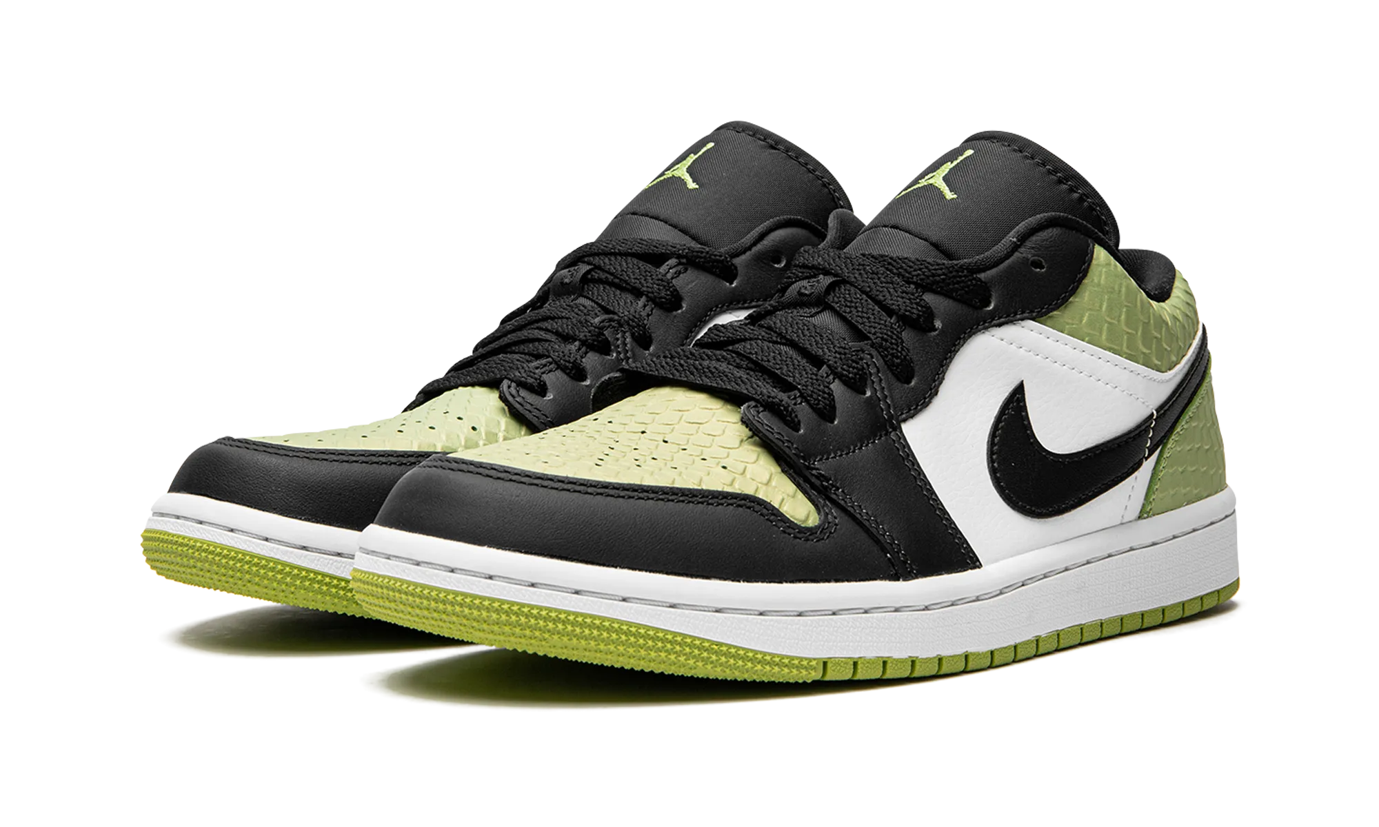 Knit Upper Material AIR JORDAN 1 LO SE WMNS "Vivid Green Snakeskin"