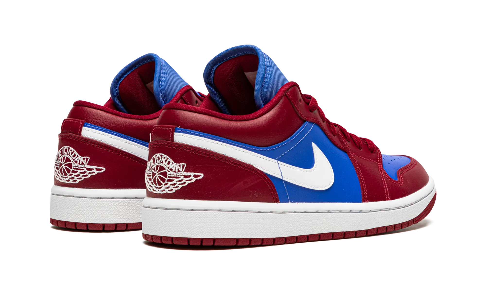 AIR JORDAN 1 LO WMNS "Pomegranate / Medium Blue" Durable Synthetic Airflow Optimized