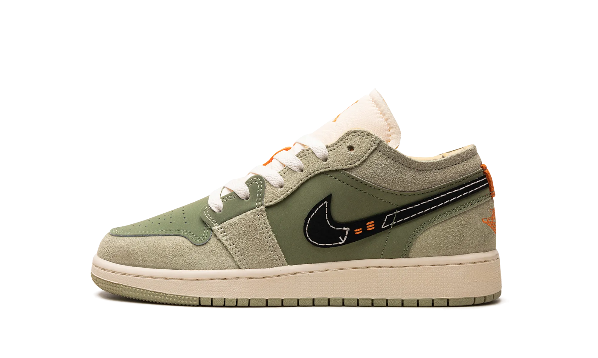 Adjustable Midfoot Strap All   Purpose Air Jordan 1 Low Craft SE GS "Light Olive"
