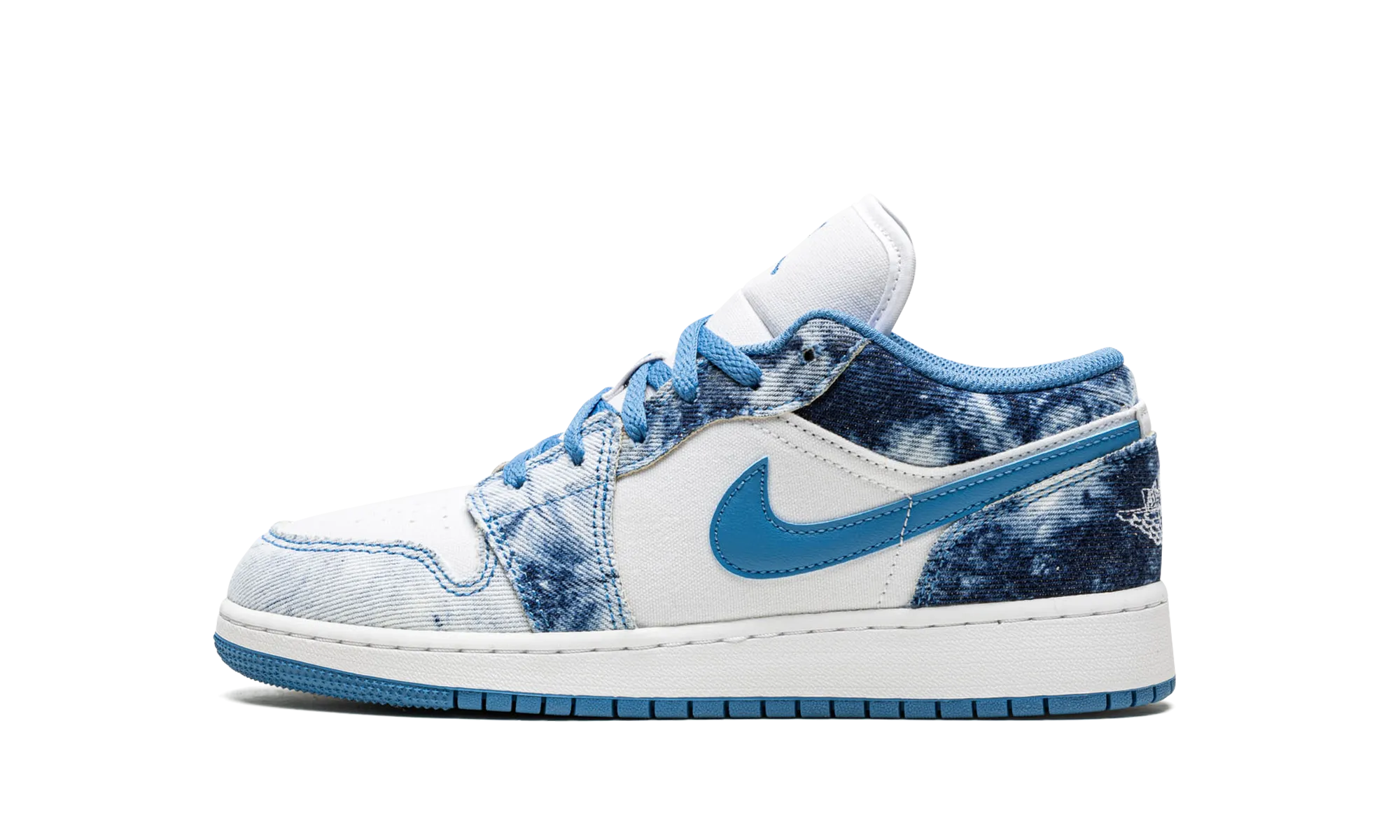 Comfortable ankle support AIR JORDAN 1 LOW GS "Acid Wash Denim"