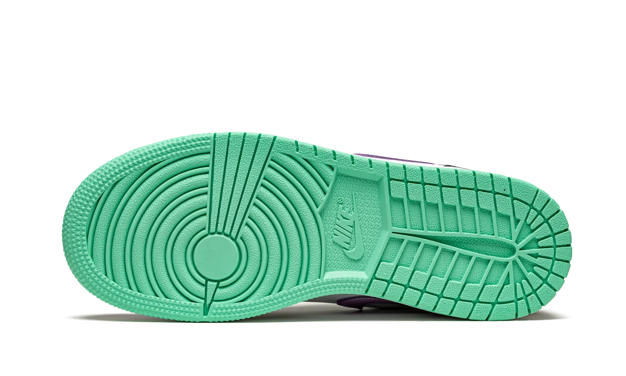 Ergo Design Noise Reducing Sole Air Jordan 1 Low GS "Black / Violet Shock / Green Glow"