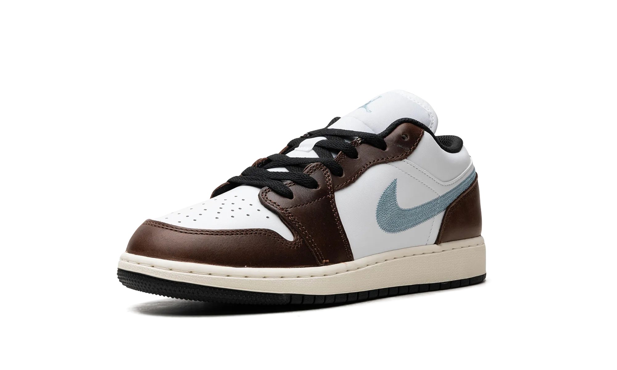 Wide Toe Box Design Extra Padding Air Jordan 1 Low GS "Brown White Blue"
